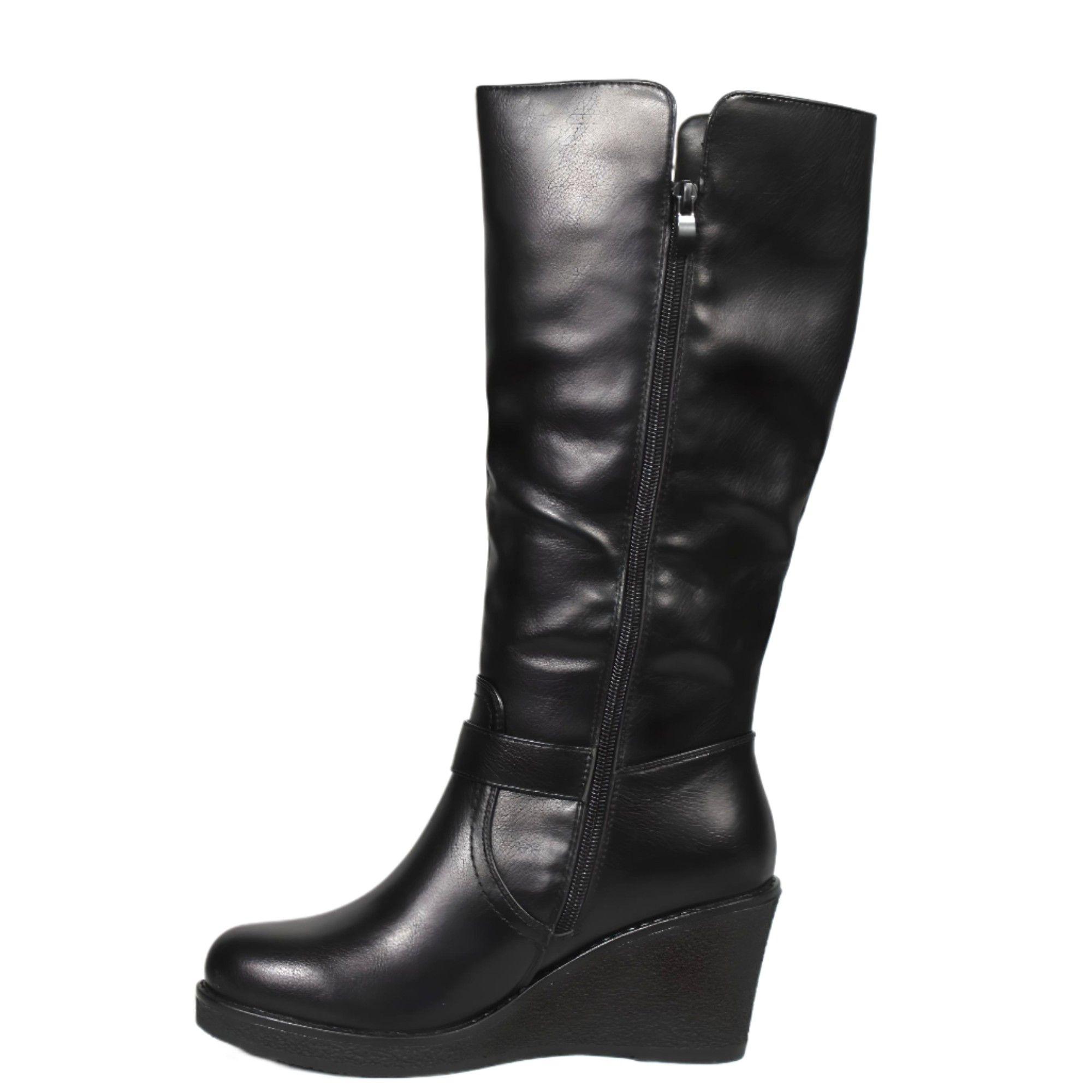 Bota Alta Mujer Taco Chino 66 Yassne Negro-3