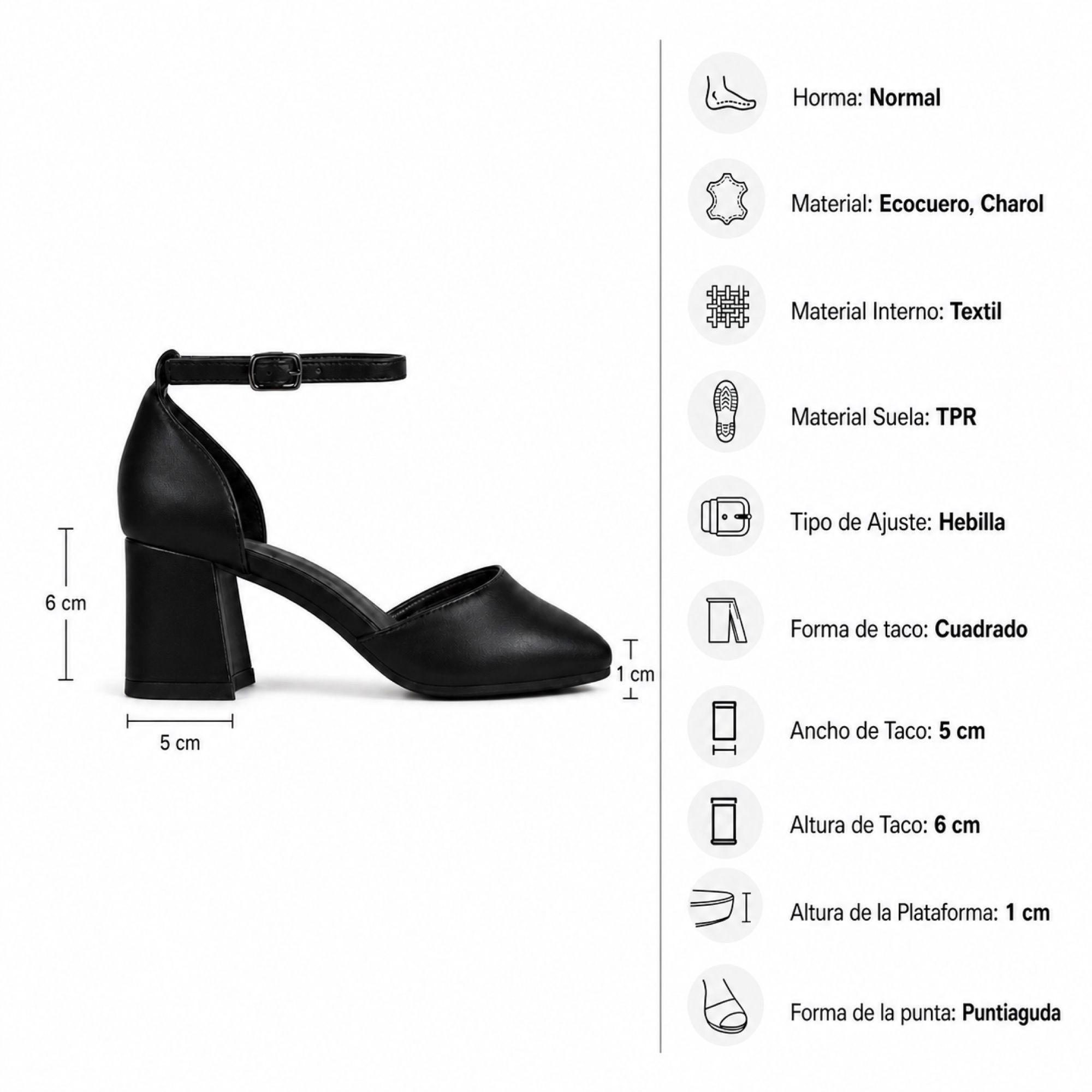 Zapato Mujer En Punta Taco Cuadrado 5275-8