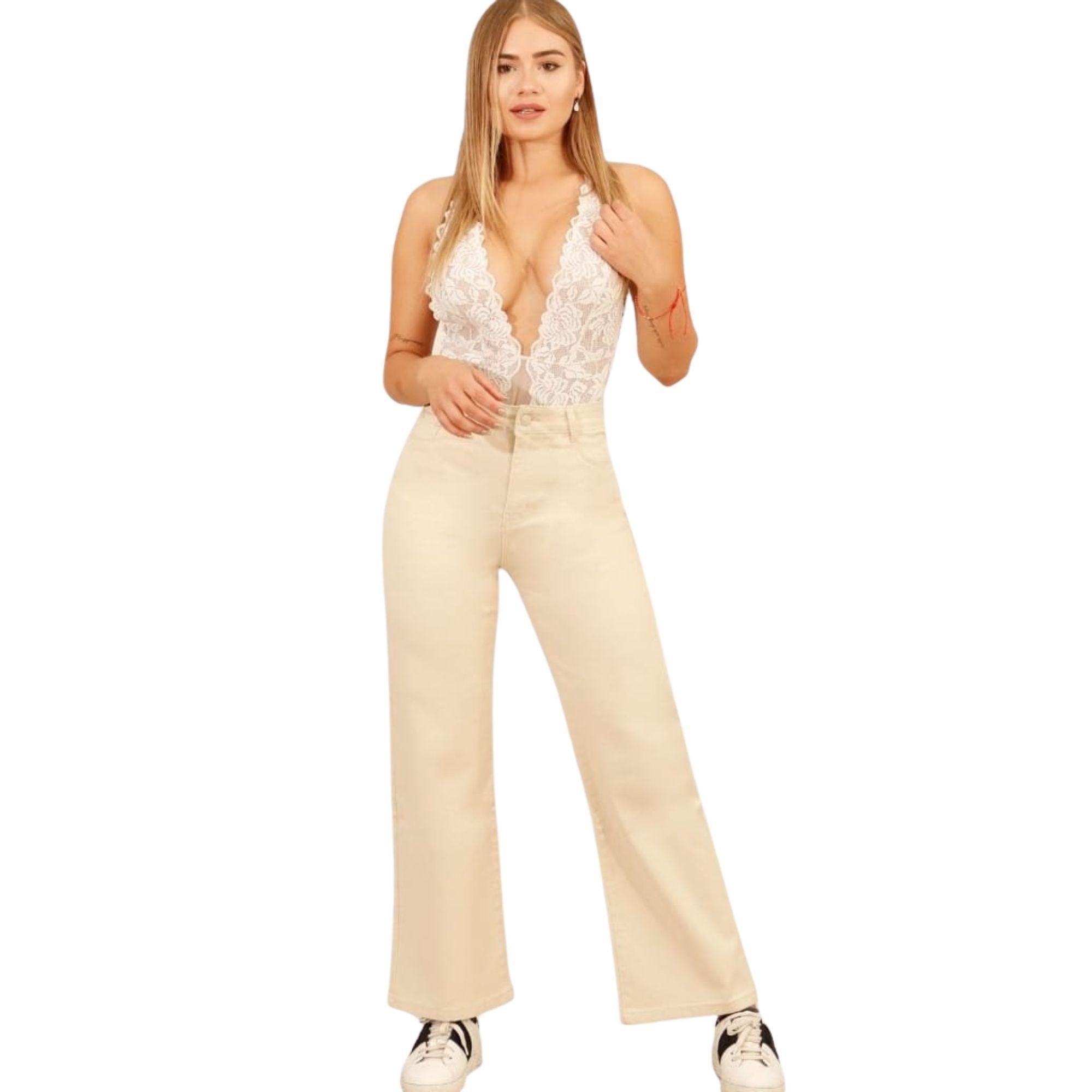 Jeans Mujer Palazzo Tiro ALto J9831-2