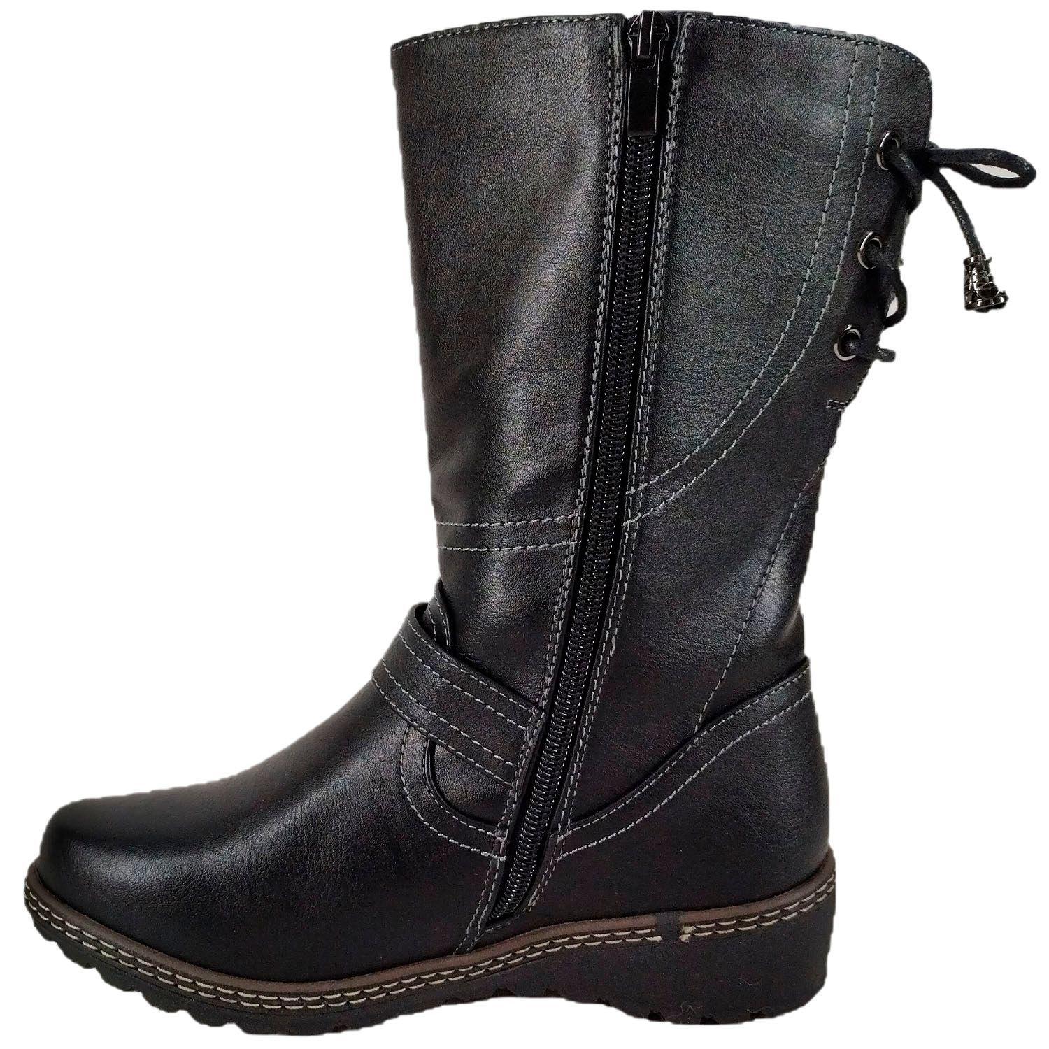 Bota taco Chino de Mujer Negro-4