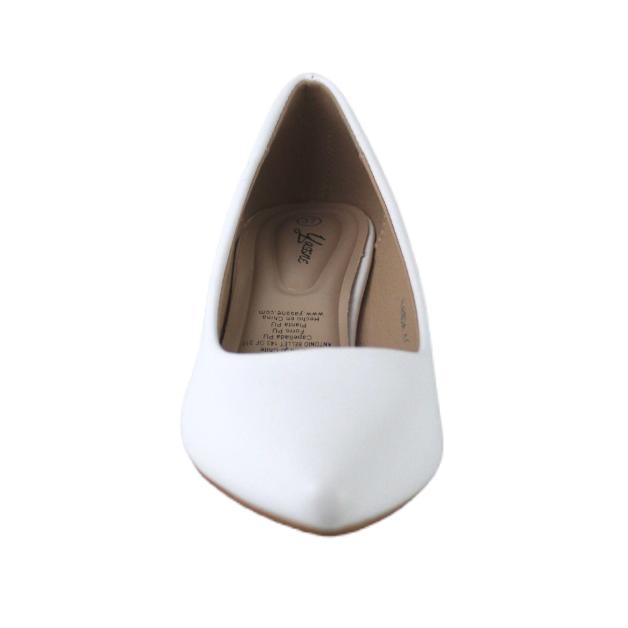 Zapato mujer taco bajo 10 Yassne Blanco-3