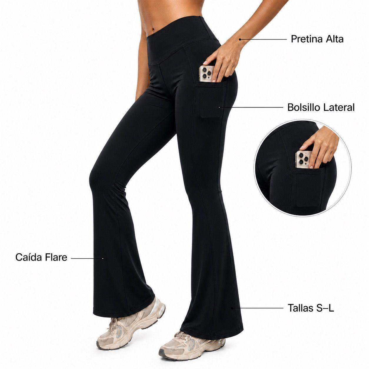 Calza Estilo Flare Tiro Alto Elasticada-5