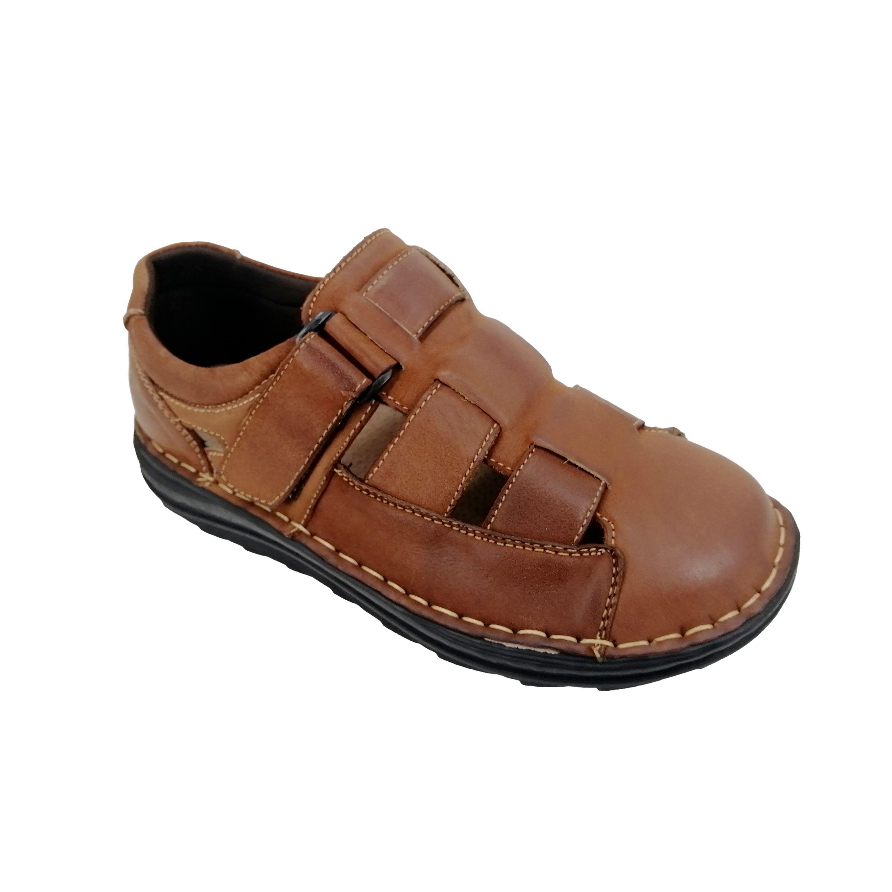 Sandalia de Cuero Hombre Marron 334-3