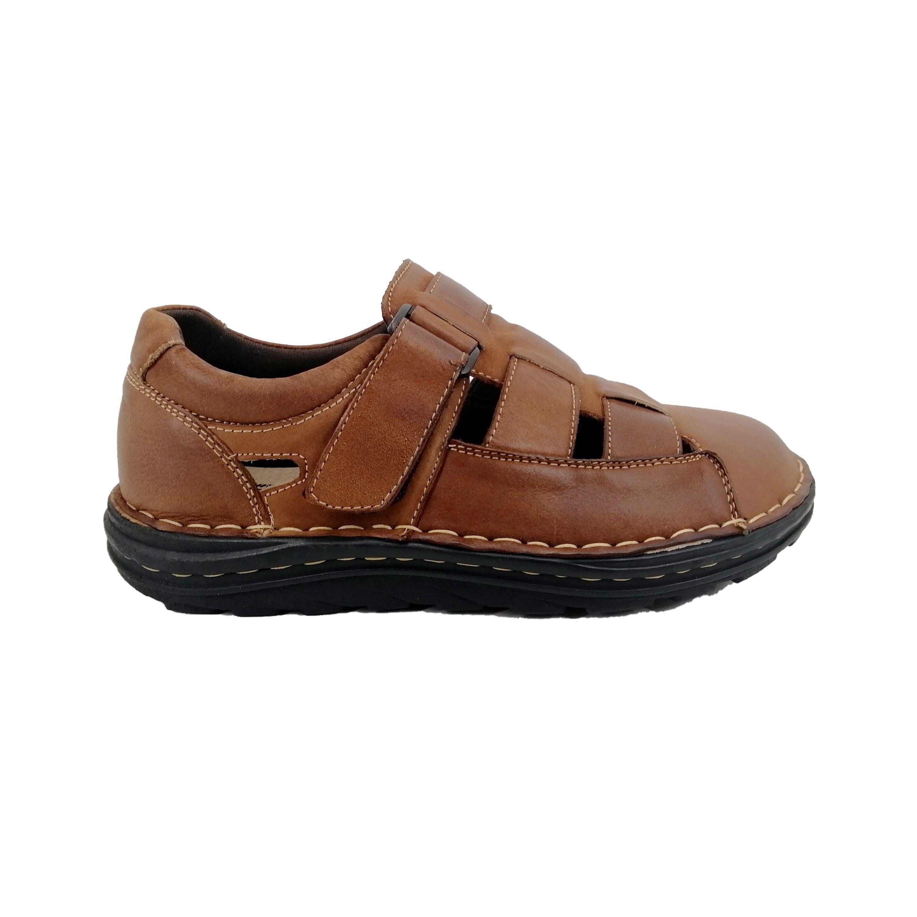 Sandalia de Cuero Hombre Marron 334-0