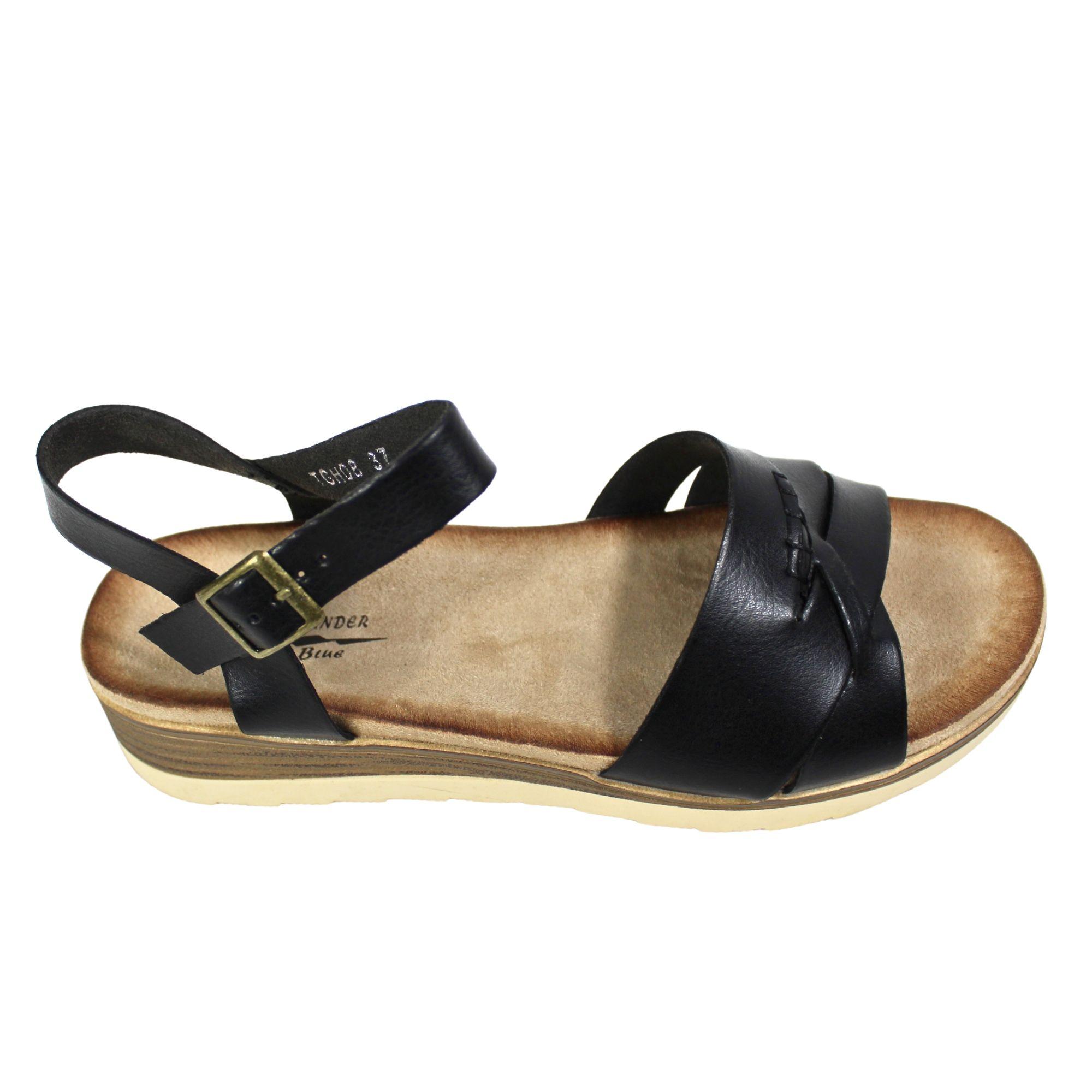 Sandalia Plataforma Mujer con Hebilla TGH08 Negro-2