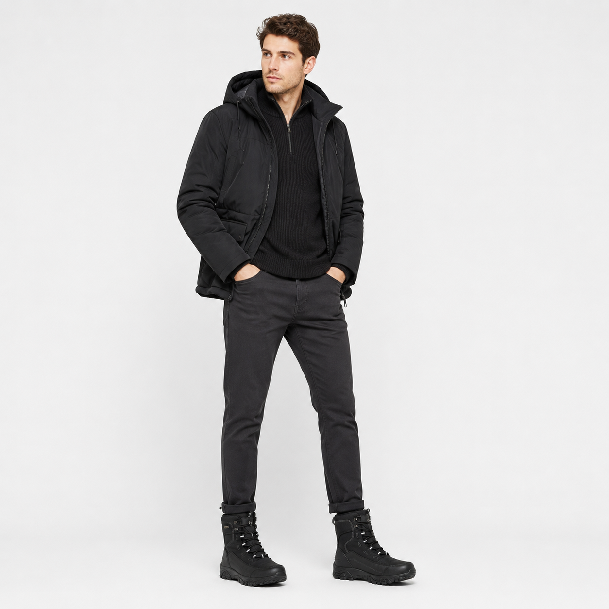 Botin Outdoor Hombre Invierno Térmico Caña Alta-4