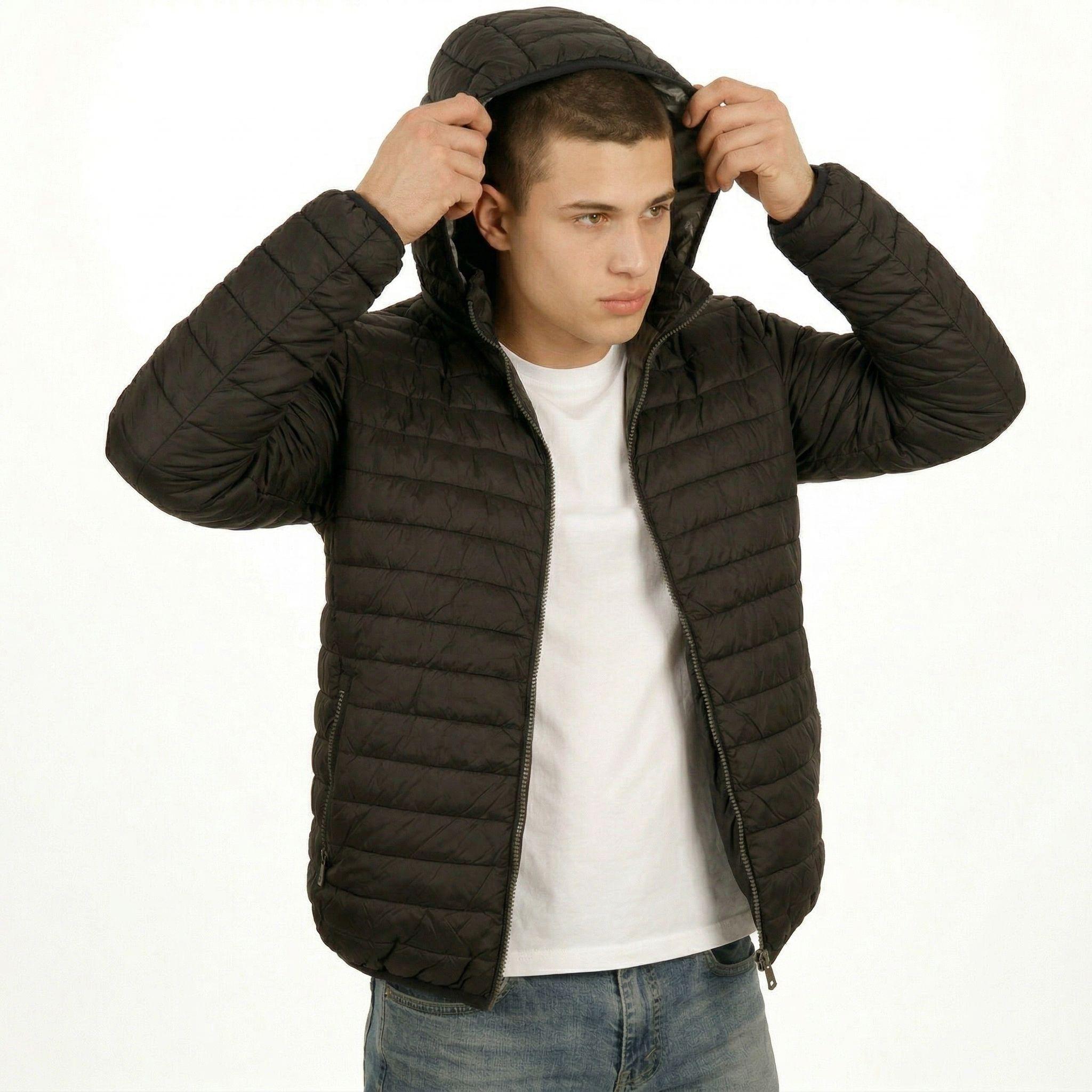 Parka Negra Hombre Engomada Térmica-3