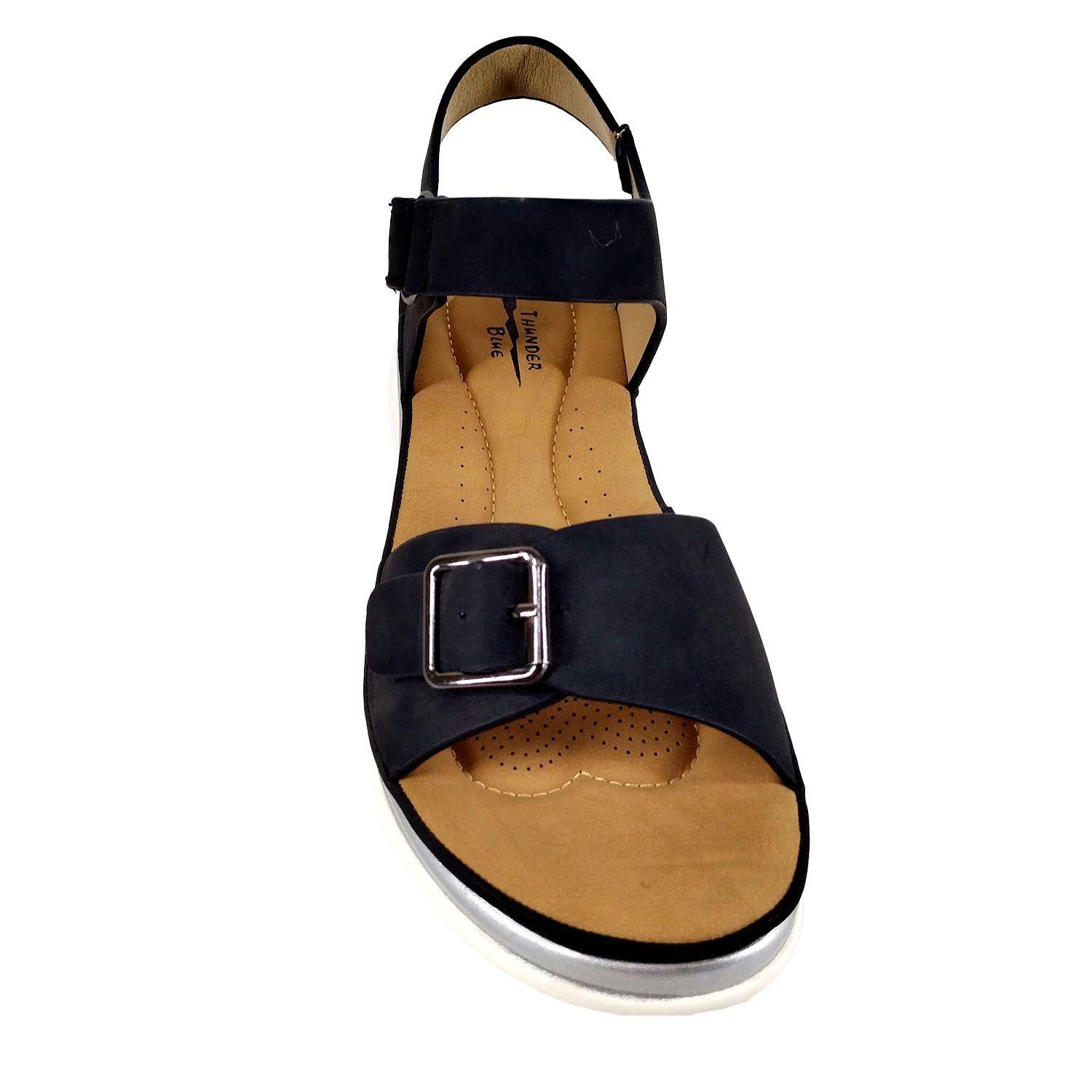 Sandalias de Verano para Mujer Negro-1