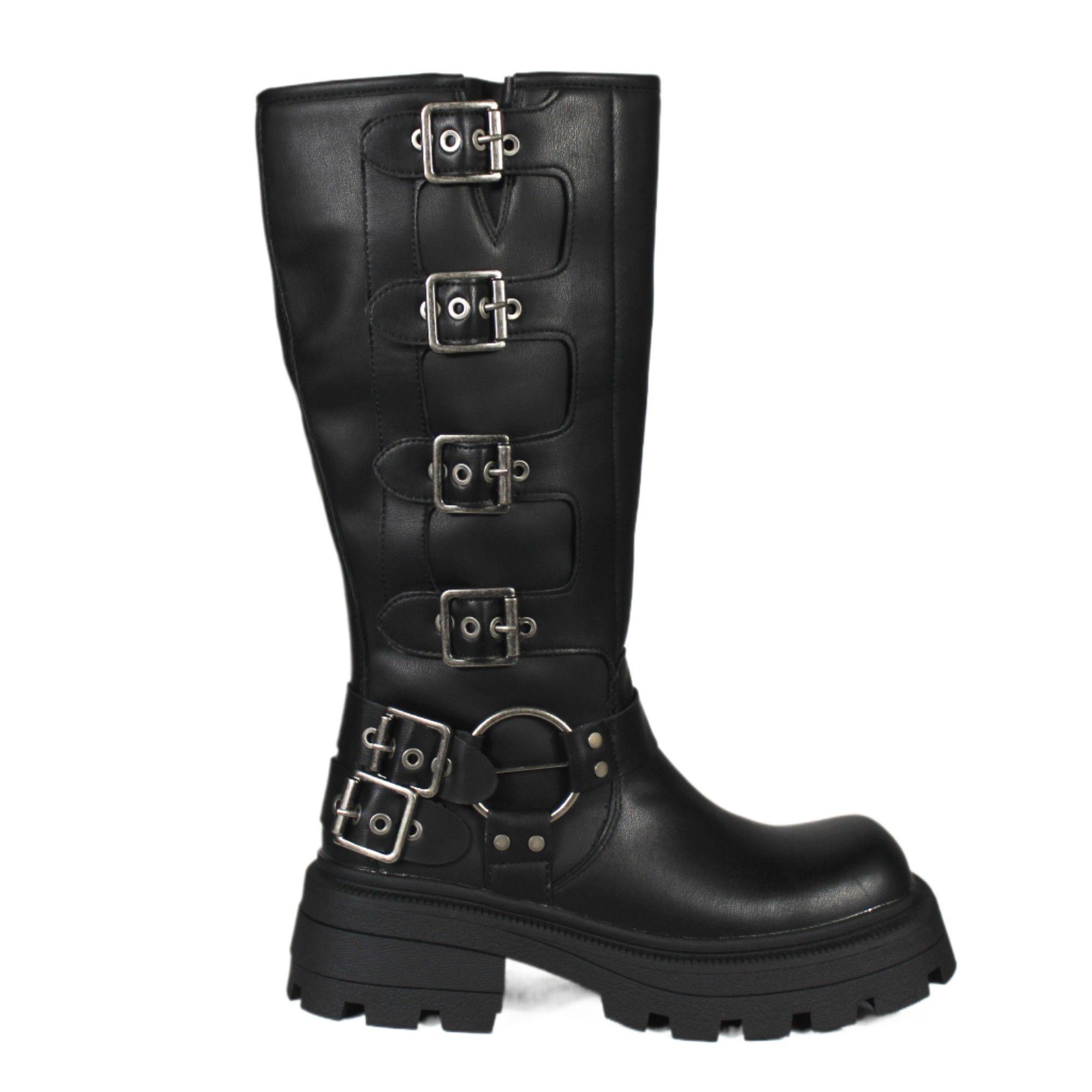 Bota Hebillas Negras de Mujer 89 Yassne Negro-0
