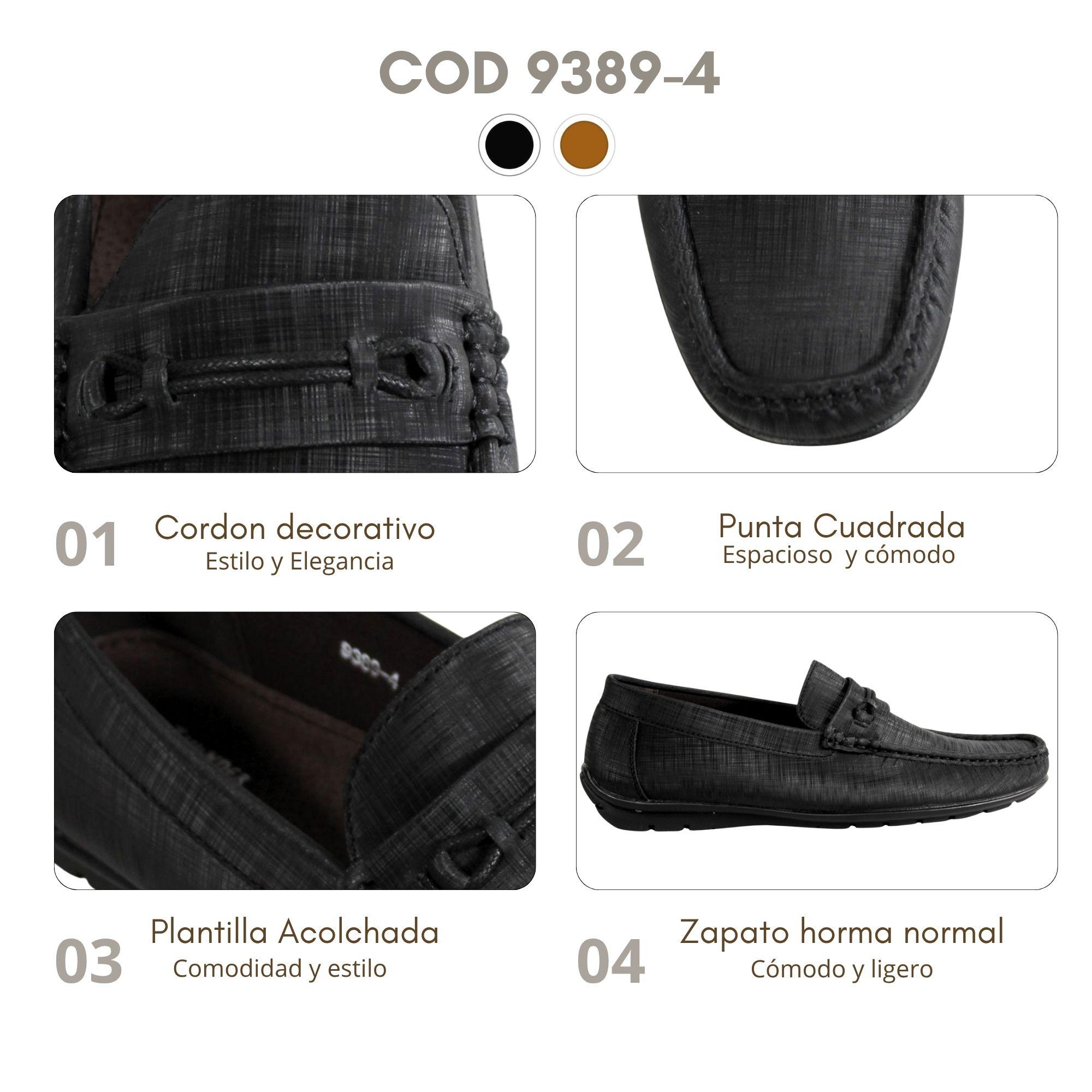 Mocasin Casual Hombre 9389-4 Negro-4