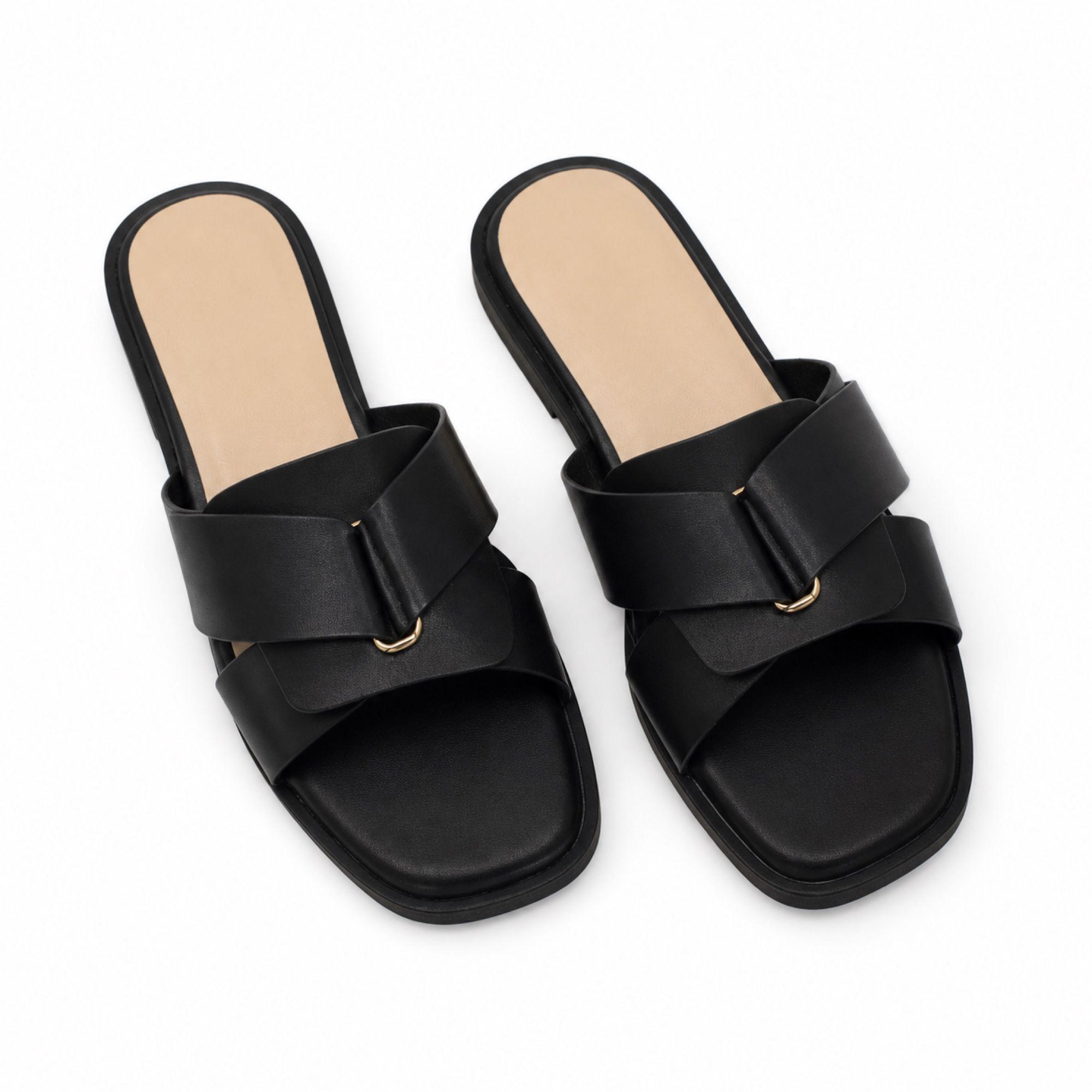 Sandalia Mujer Elegante Plana Punta Abierta 6042-3