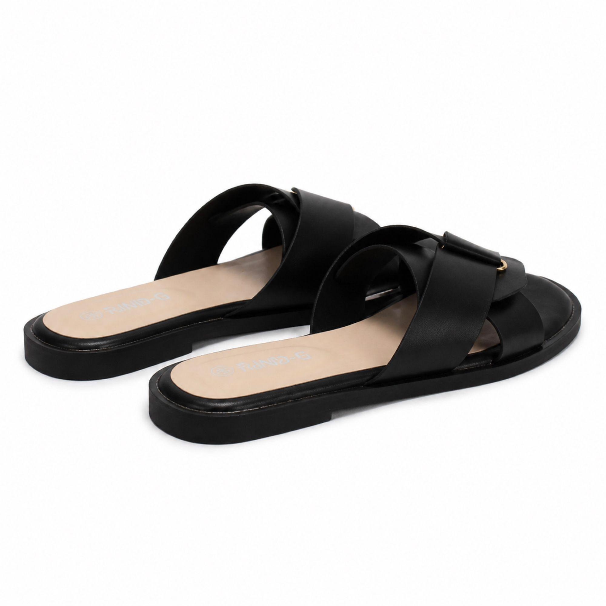 Sandalia Mujer Elegante Plana Punta Abierta 6042-4
