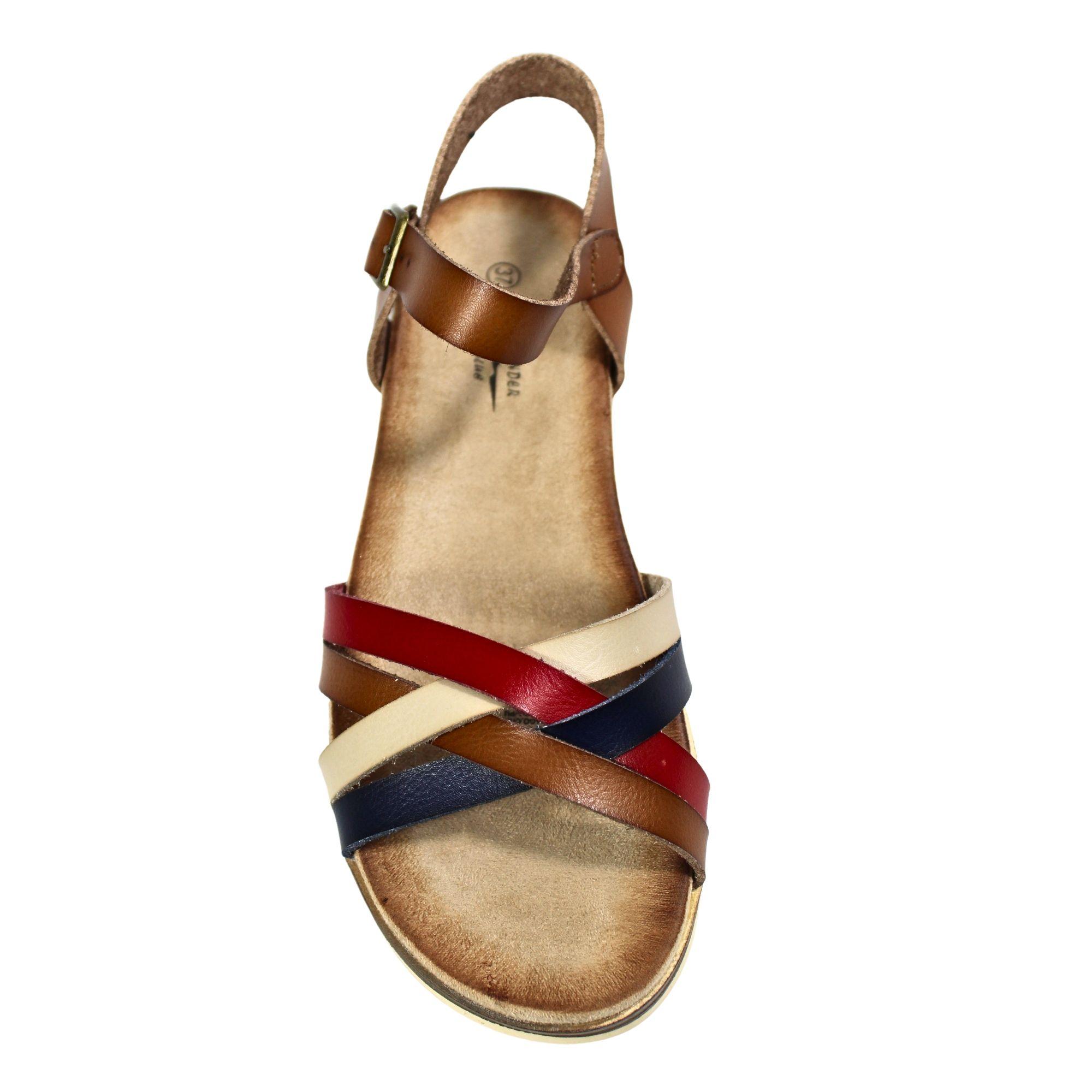 Sandalia Mujer con Plataforma Hebilla TGH07 Beige-3