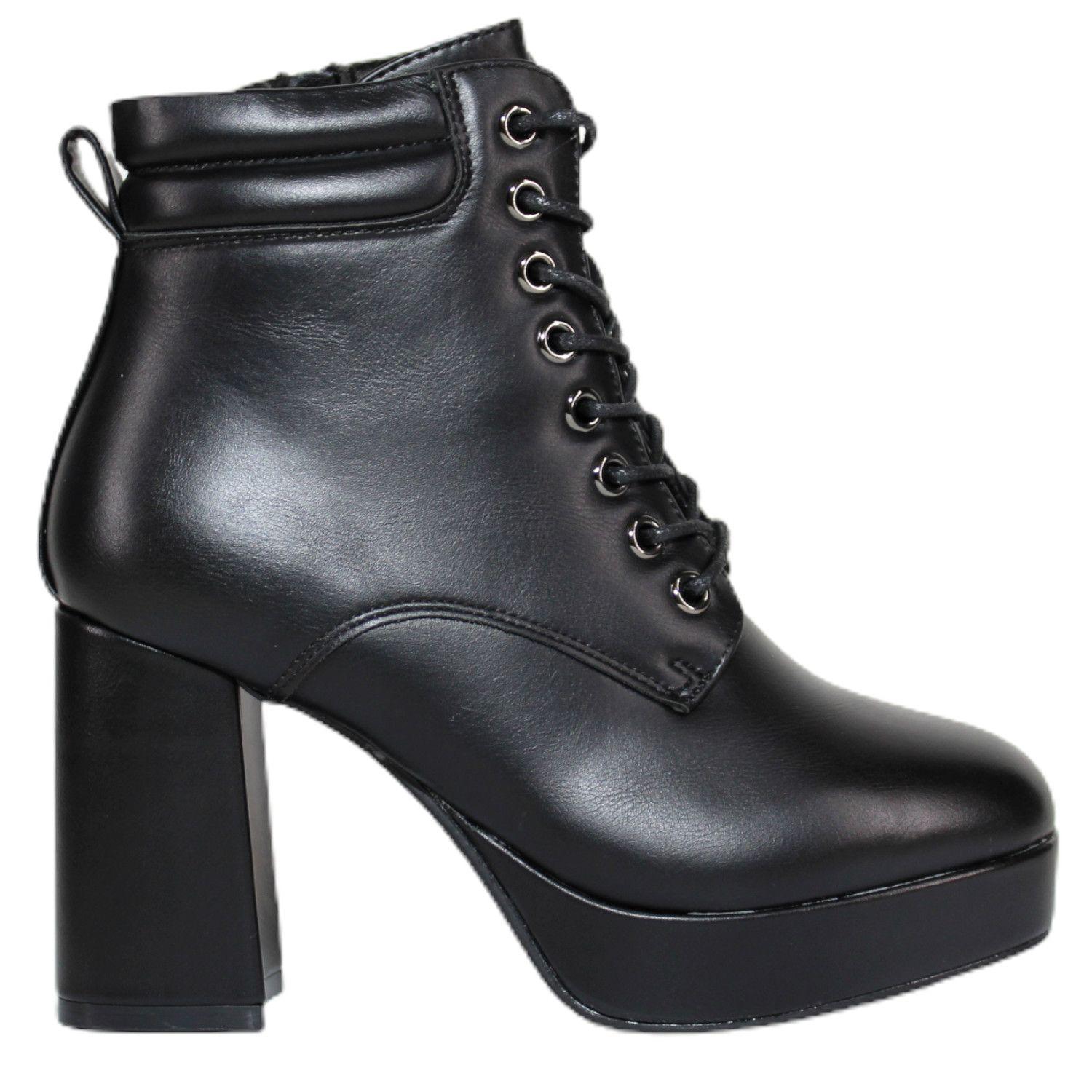 Botines de ecocuero con tacón alto y plataforma 361 Yassne-0