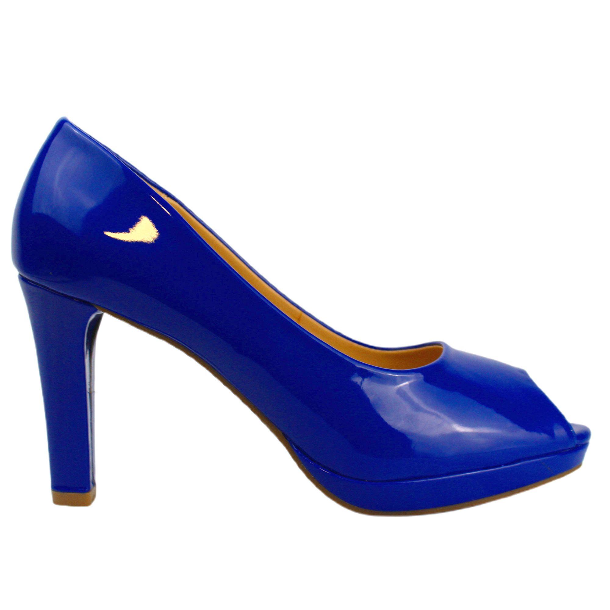 Zapato Vestir Punta Abierta para Mujer F61 Yassne Azul-0