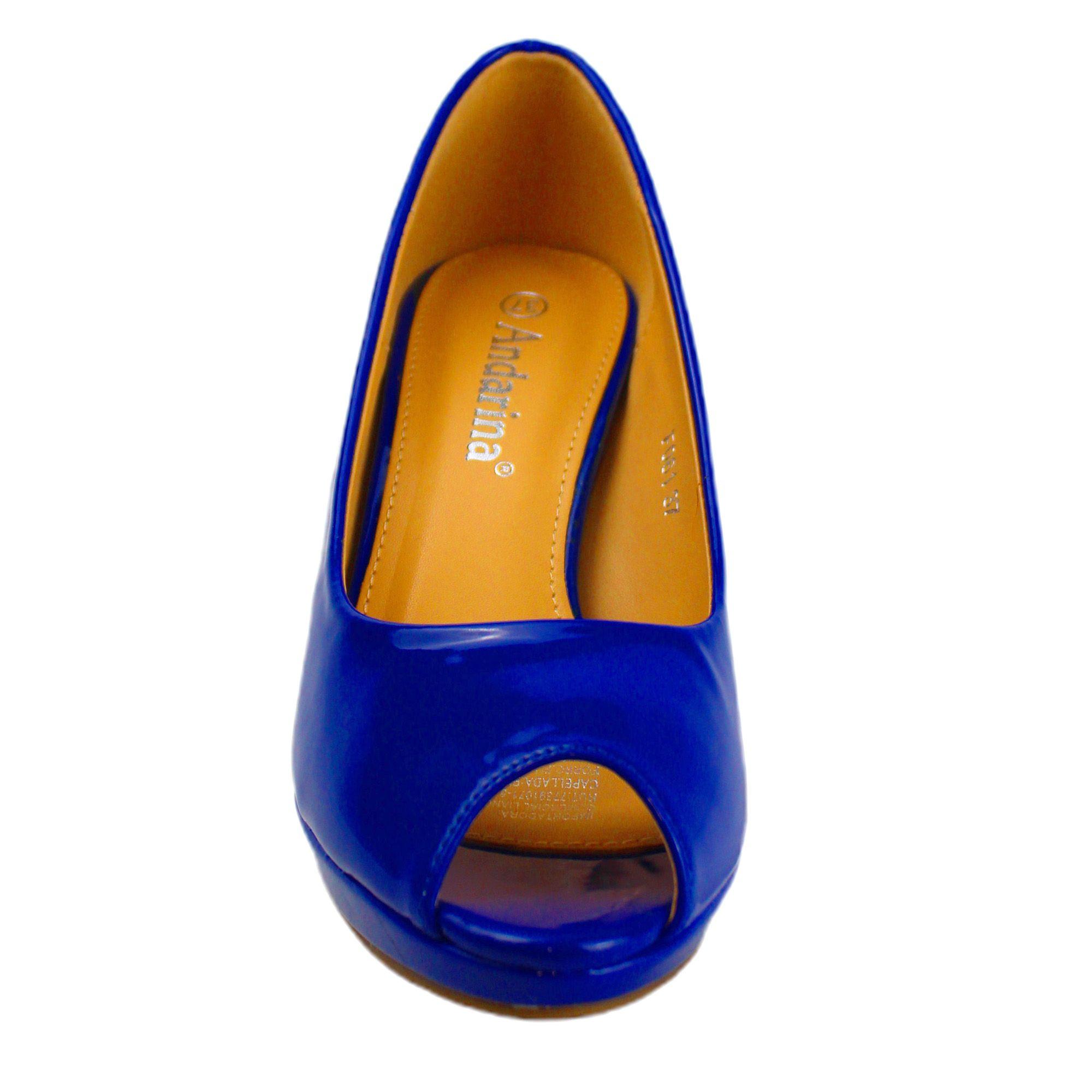 Zapato Vestir Punta Abierta para Mujer F61 Yassne Azul-3