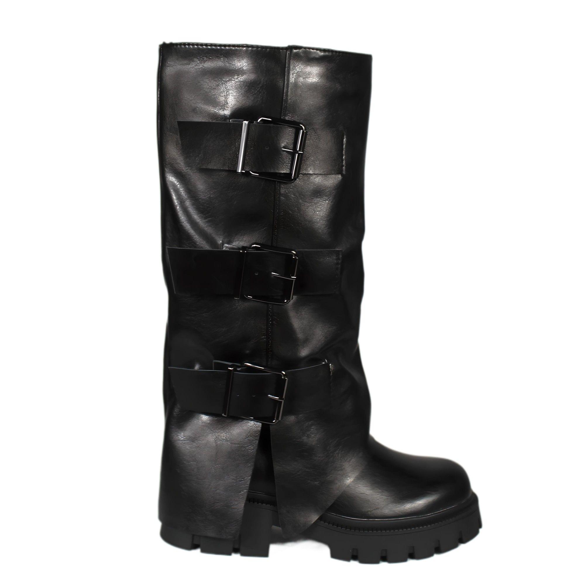 Bota Alta Hebilla Mujer 25 Yassne Negro-0