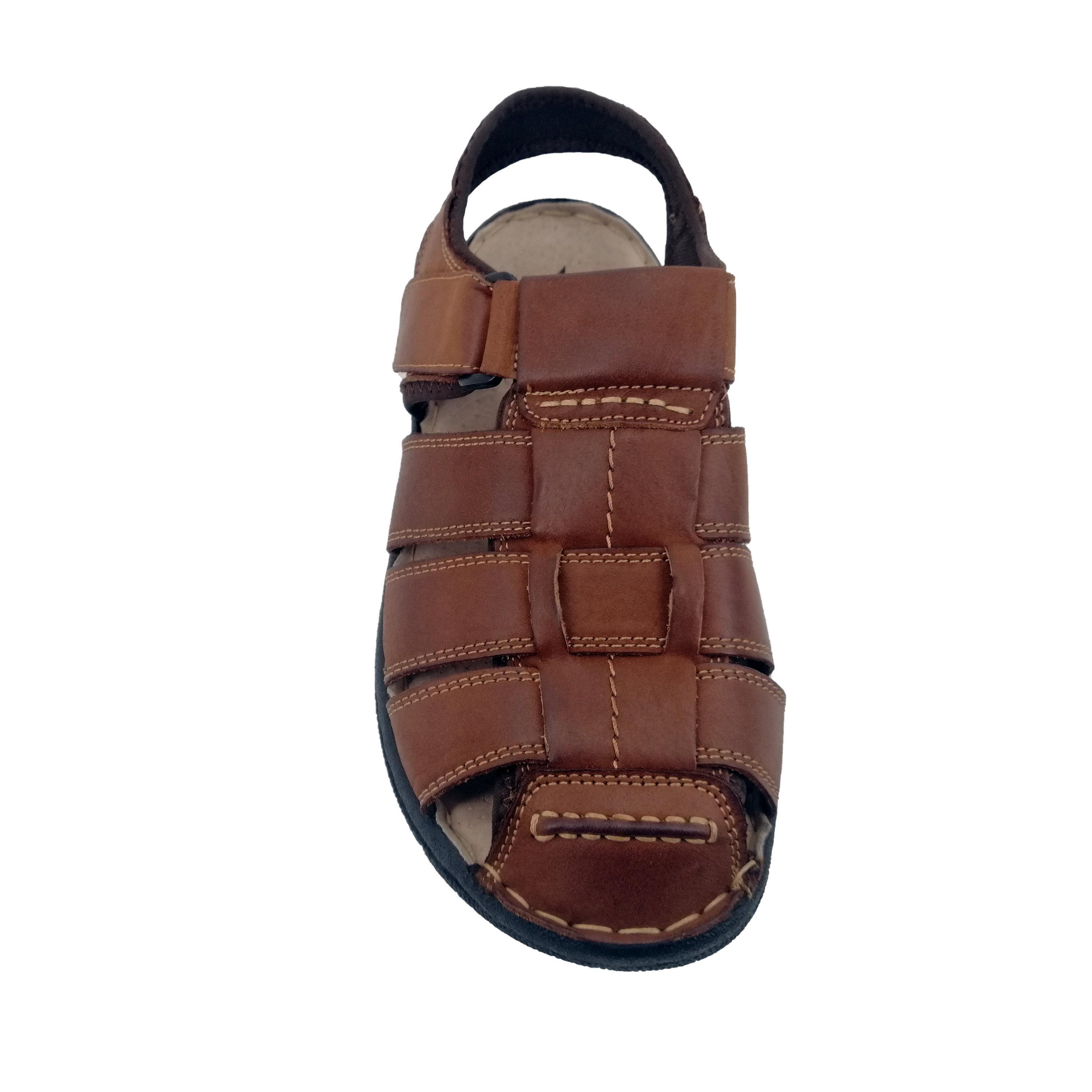 Sandalia de Cuero Hombre Marron 333-1