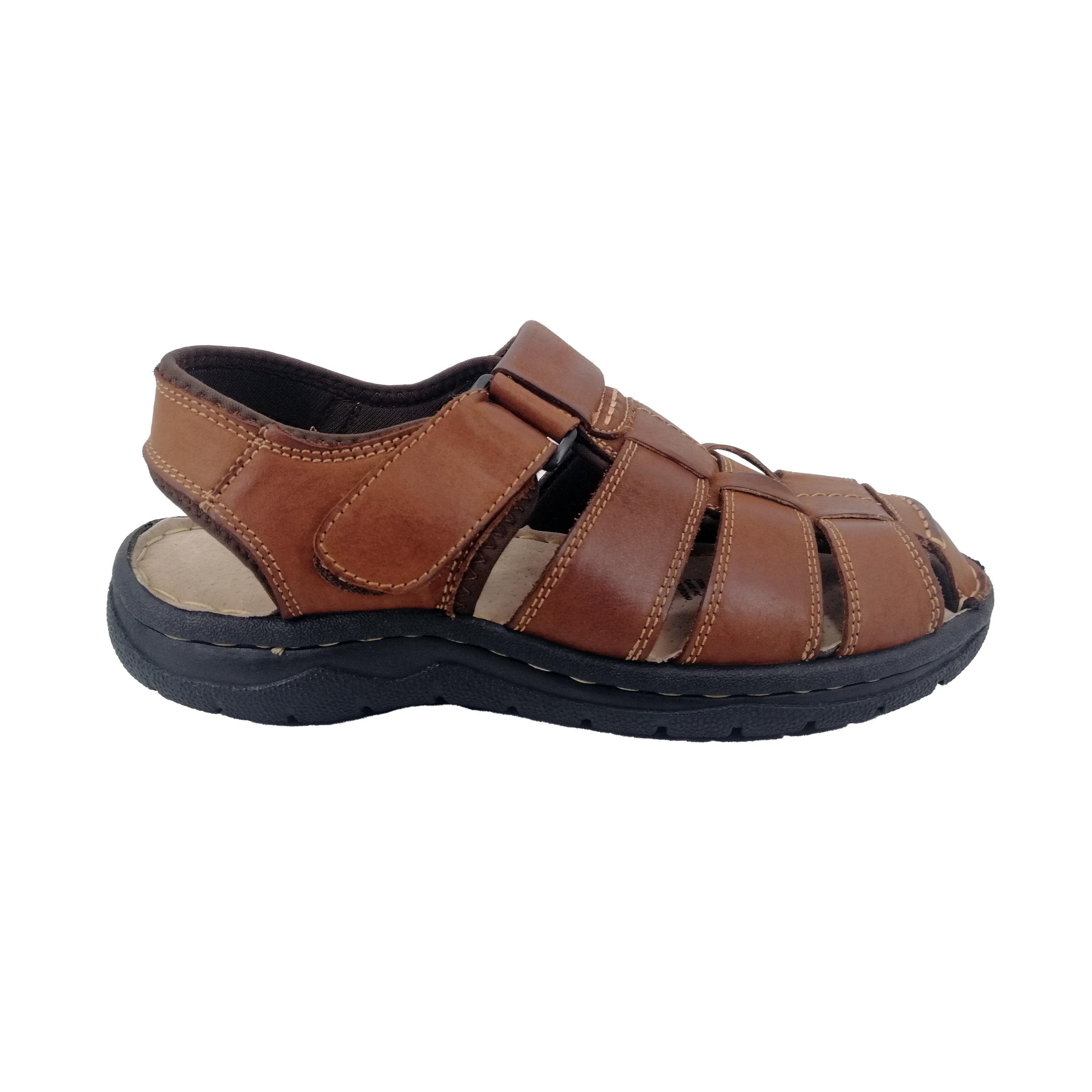 Sandalia de Cuero Hombre Marron 333-0