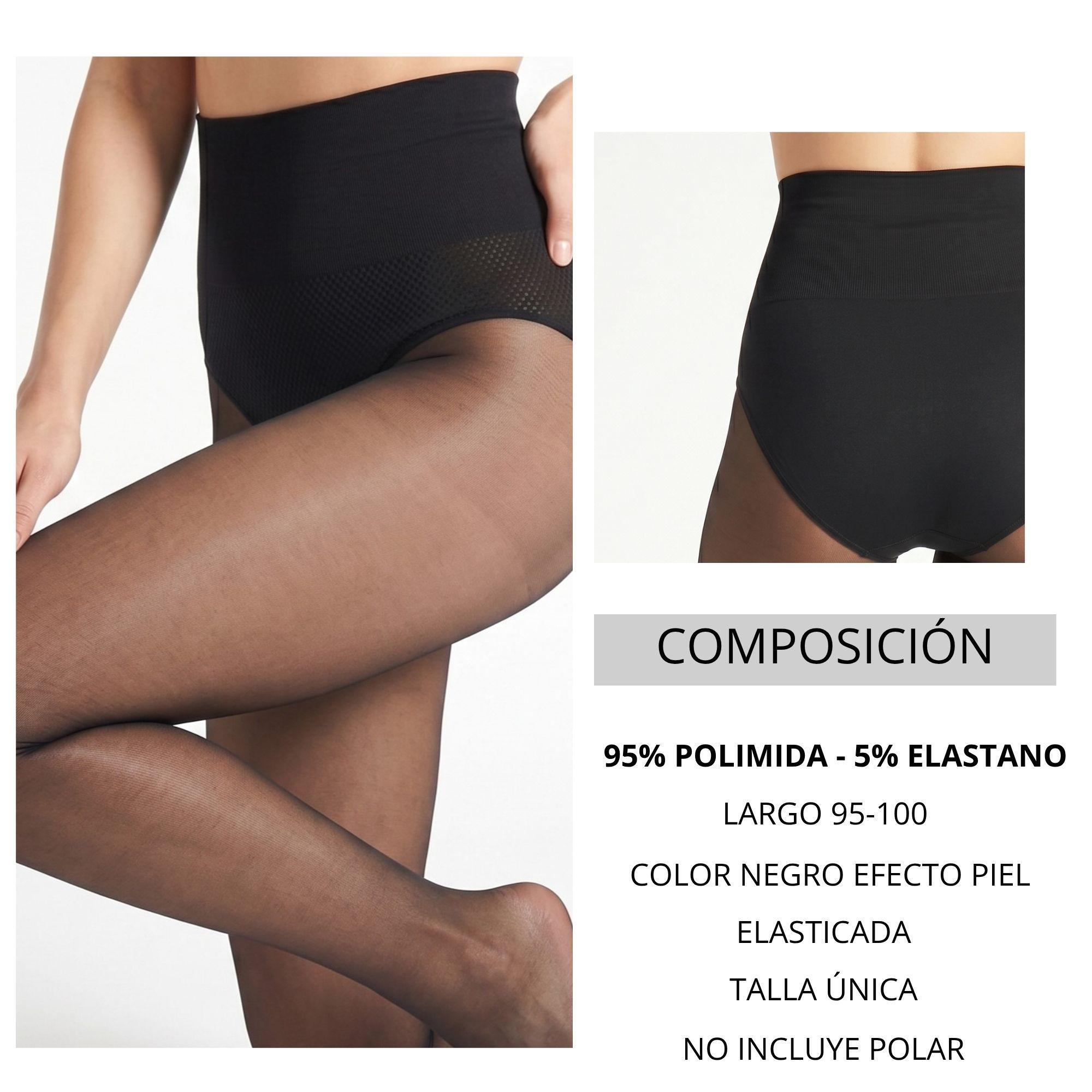 Pack 2 Pantys Efecto Piel Negra Mujer Elasticada 180 Denier-6