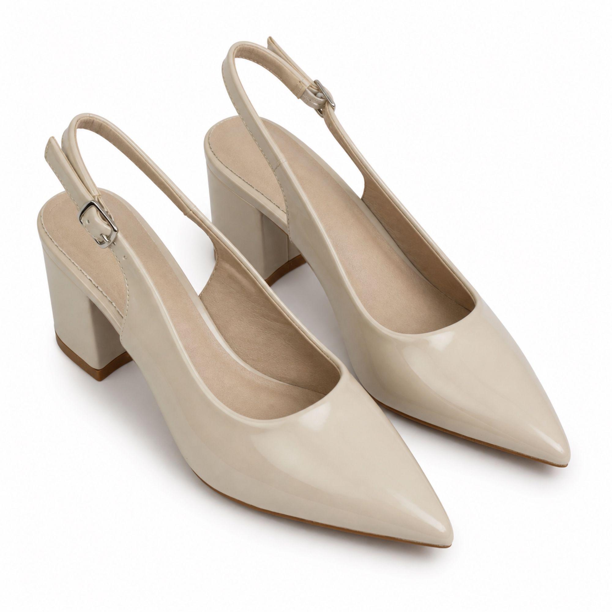 Sandalia Stiletto Mujer Charol Taco Cuadrado HL03-6
