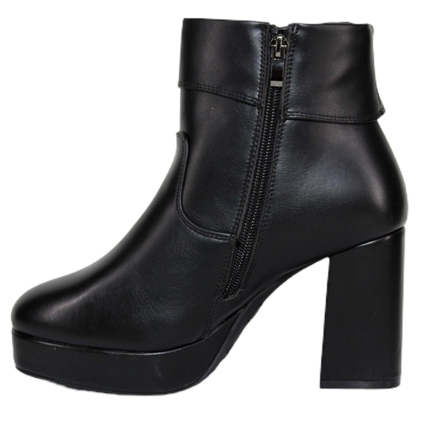 Botines de ecocuero con tacón alto y plataforma 363 Yassne-3