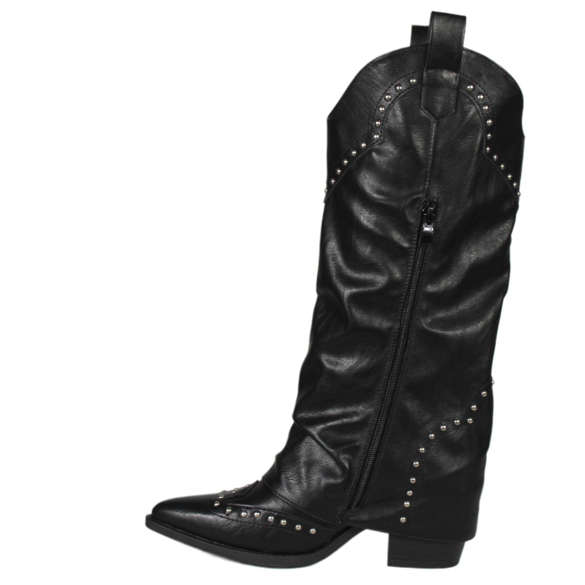 Bota Vaquera Taco Bajo 92 Yassne Negro-3