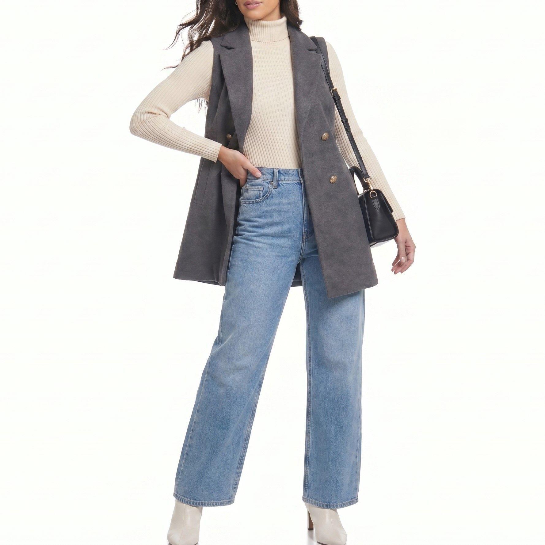 Abrigo Mujer Paño Con Cinturón Sin Mangas-6