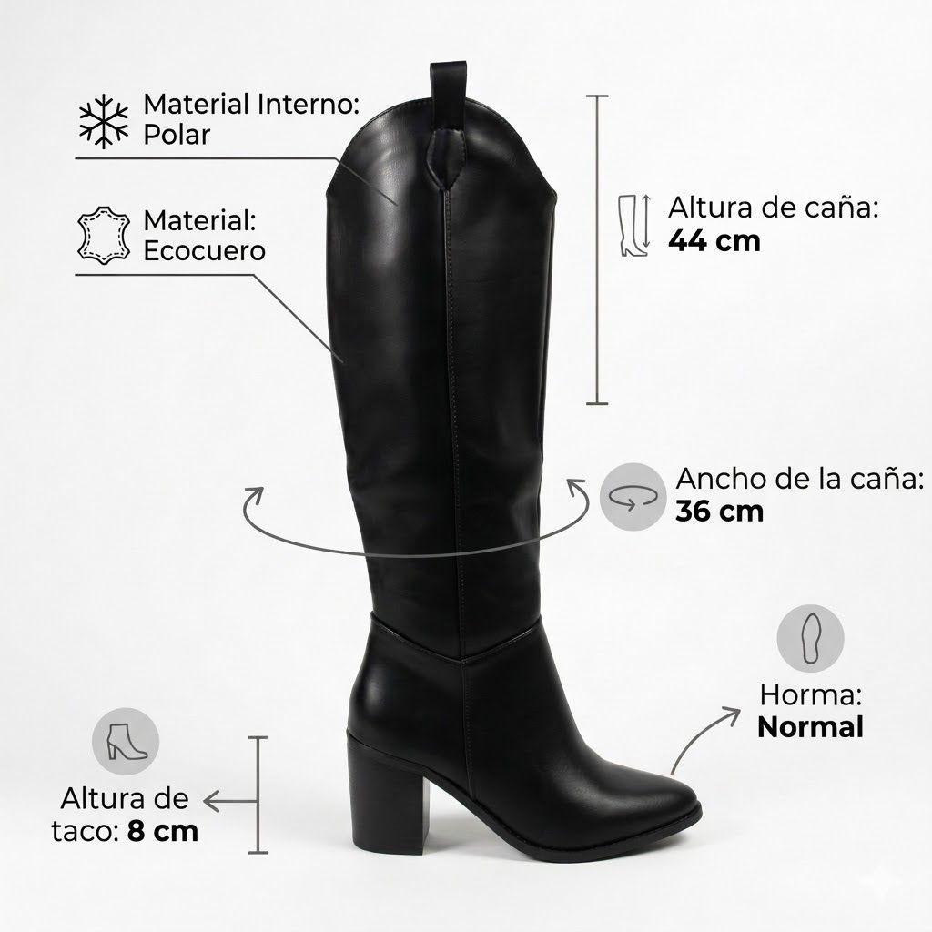 Bota Mujer Vaquera Taco Cuadrado 891-6