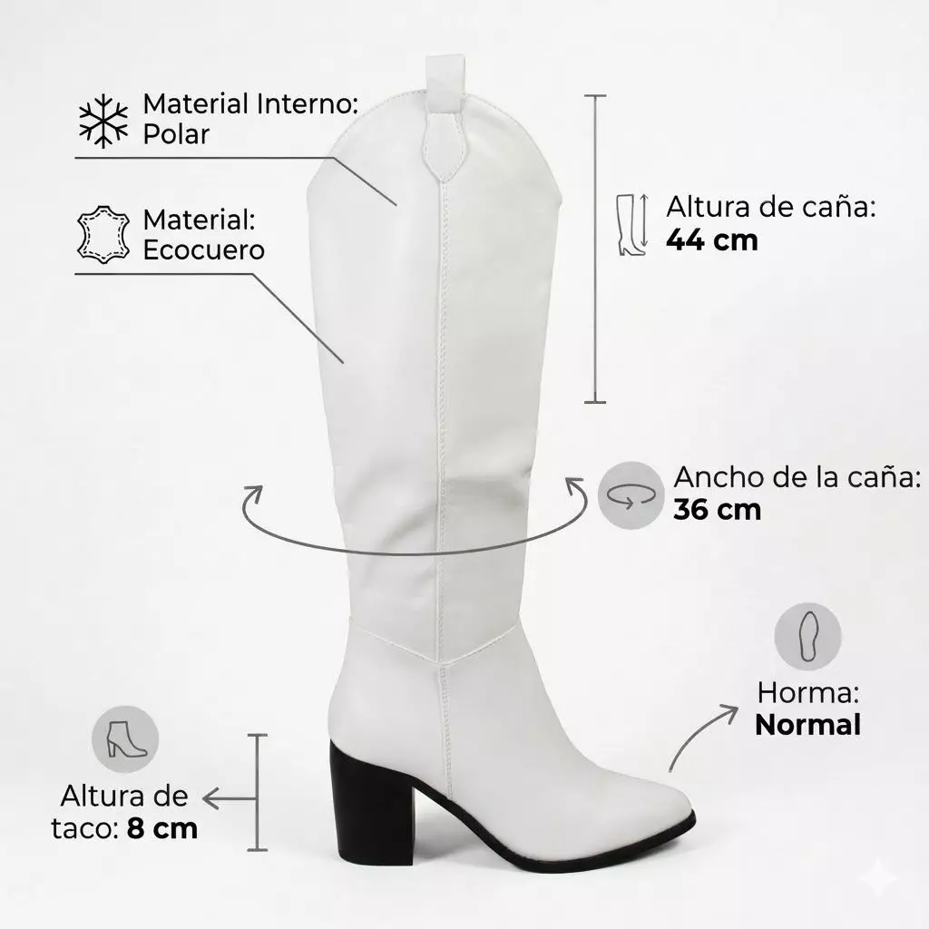 Bota Mujer Vaquera Taco Cuadrado 891-6