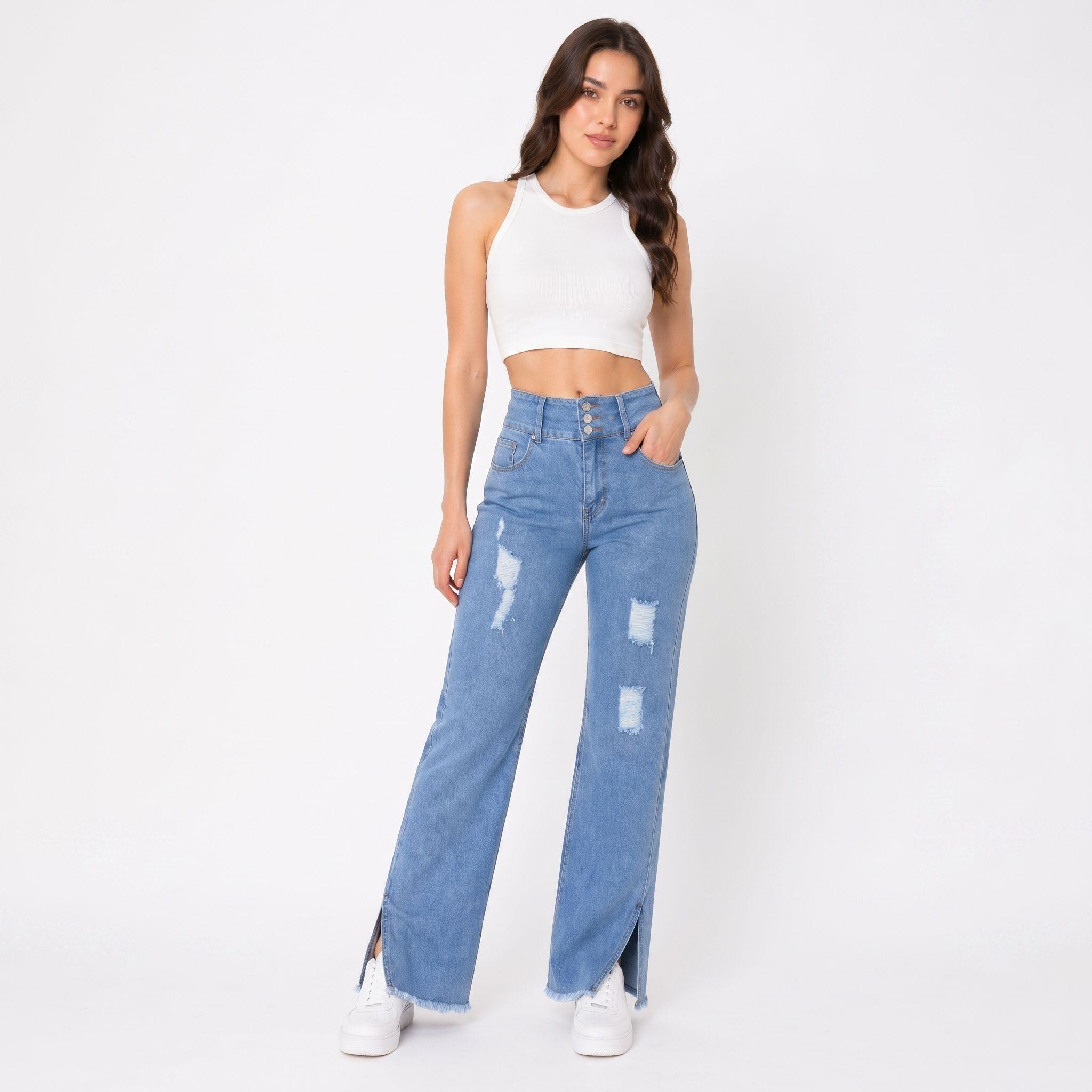 Jeans Mujer Holgado Ancho J9237-0