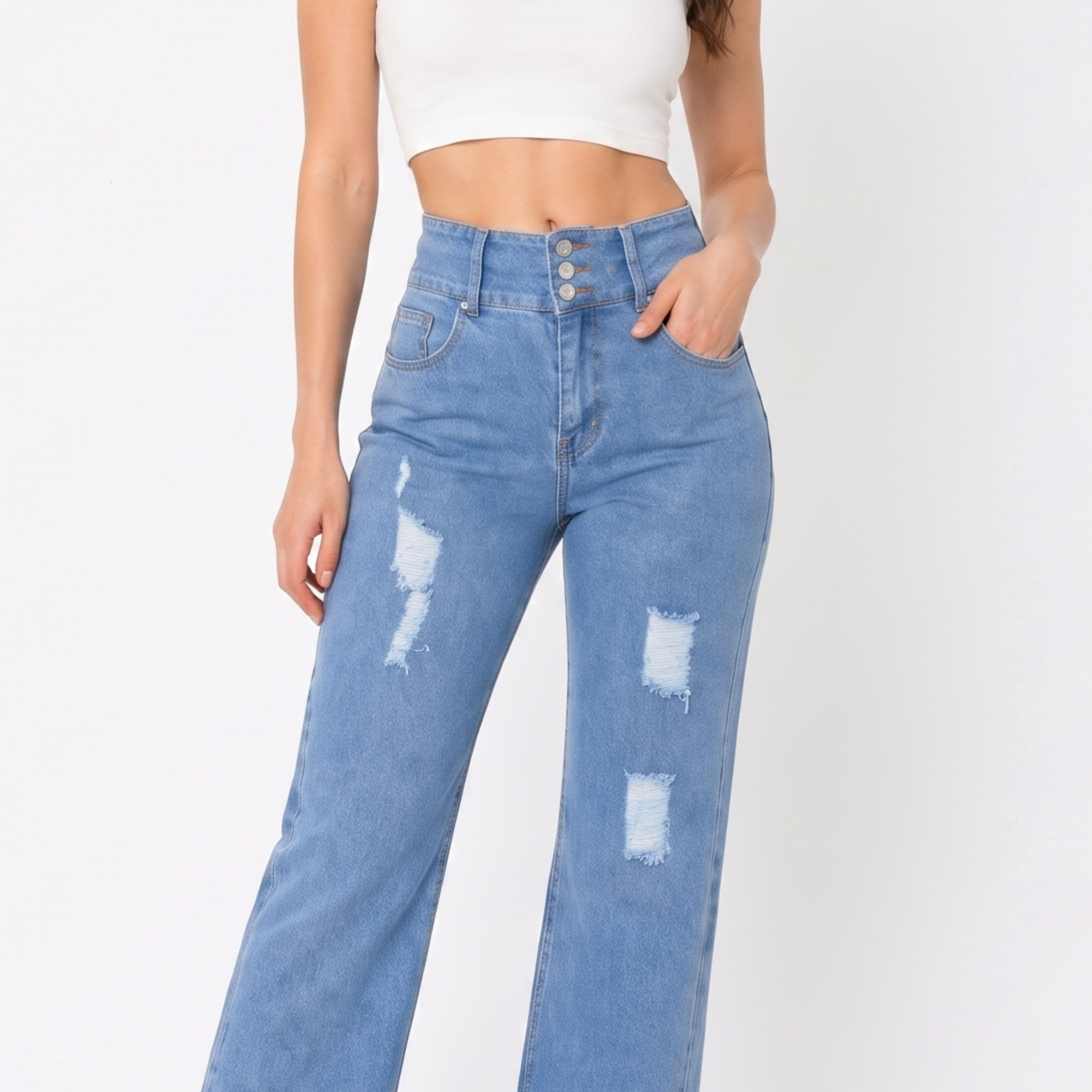 Jeans Mujer Holgado Ancho J9237-2