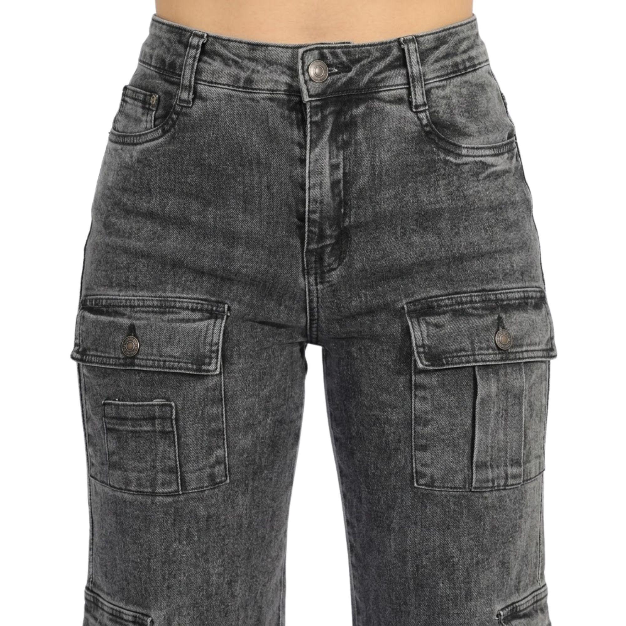 Jeans Cargo Jaja&Jeje J9115 Mujer Tiro alto-4