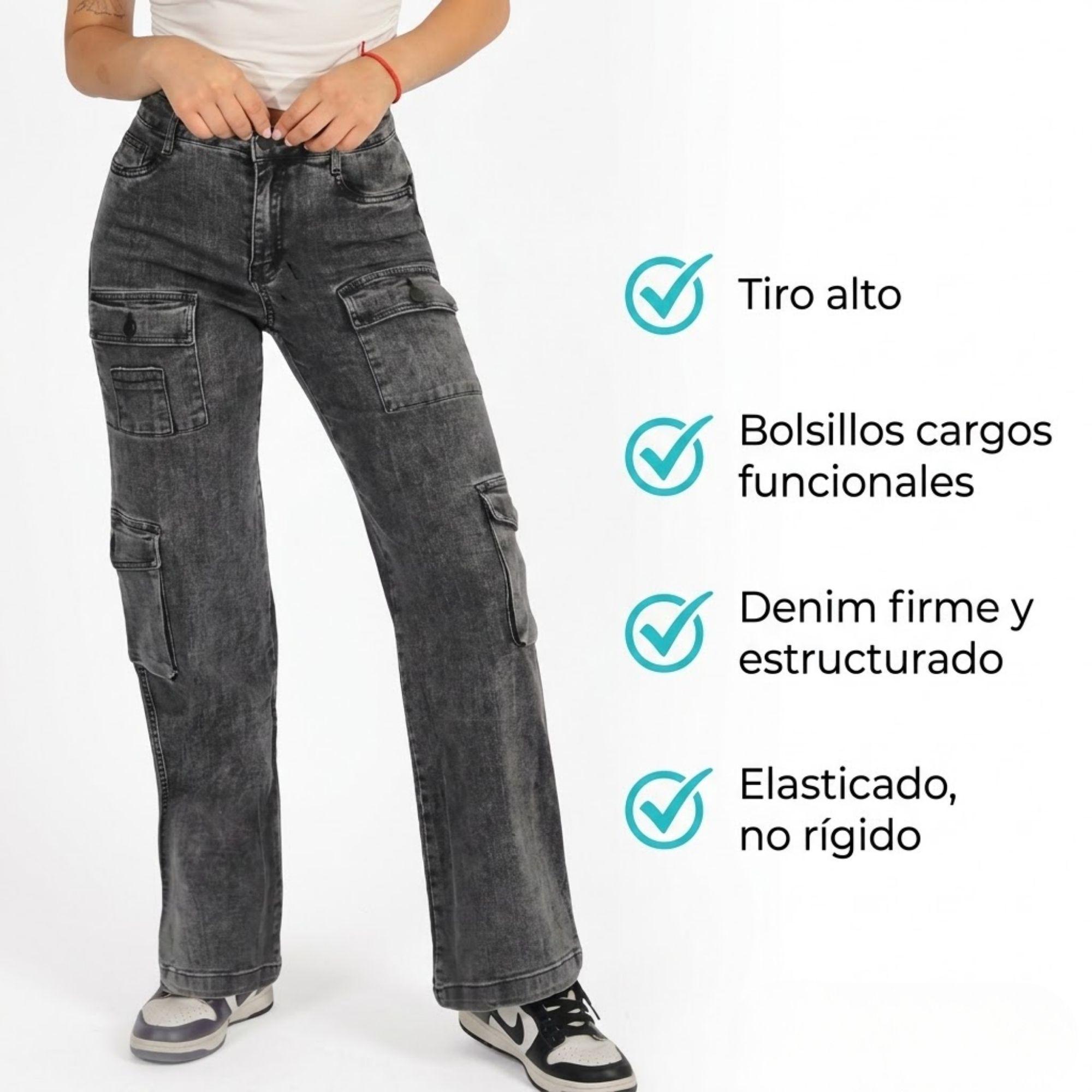 Jeans Cargo Jaja&Jeje J9115 Mujer Tiro alto-5