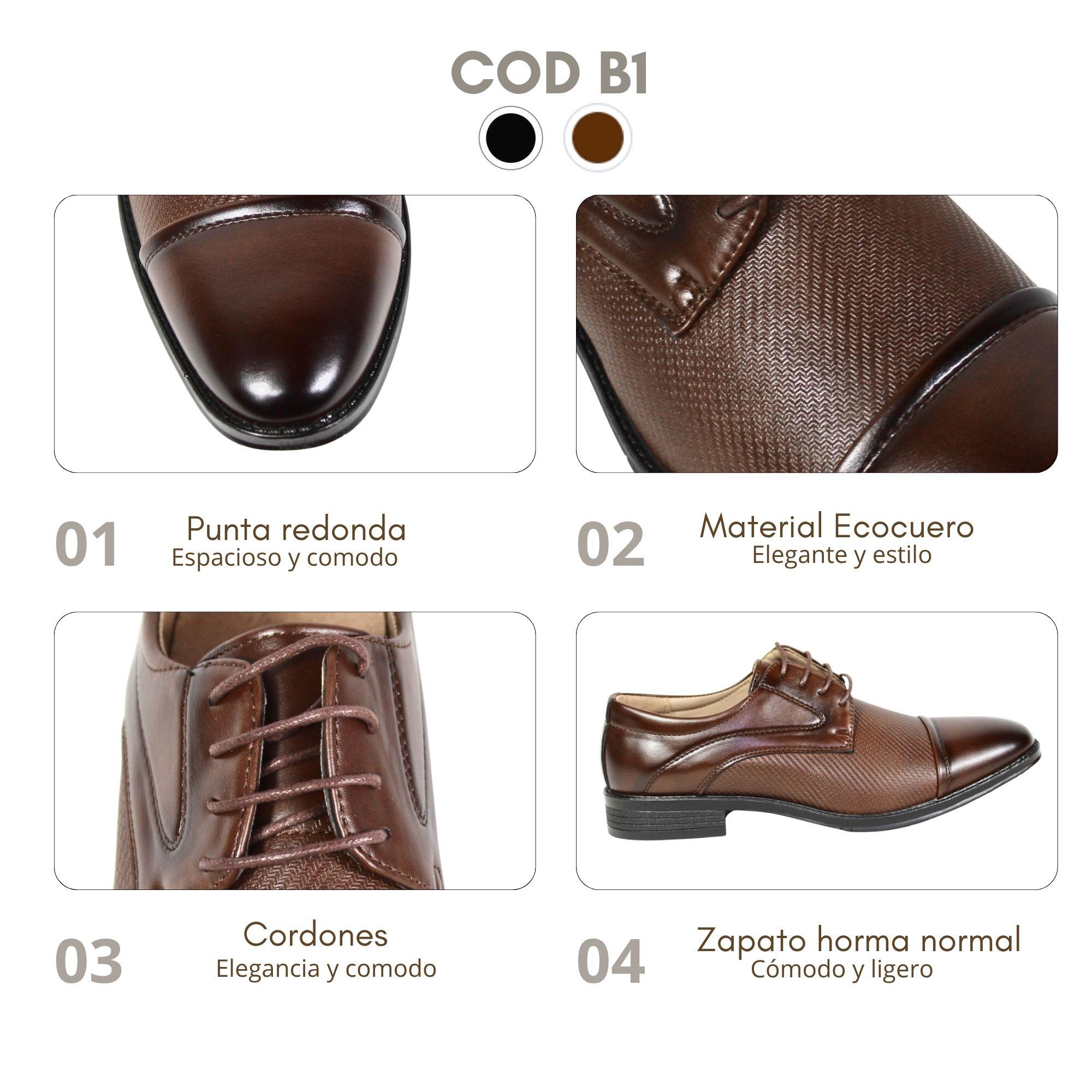 Zapato Oxford Formal Hombre B1 Negro-4