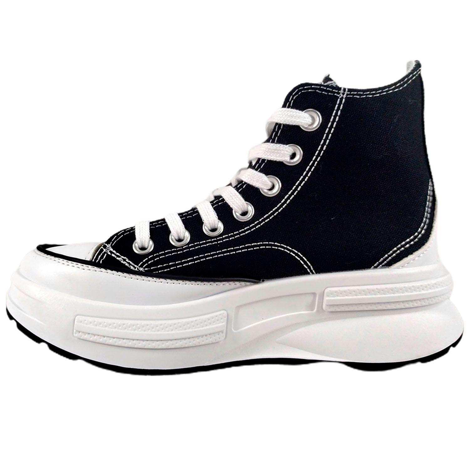 Zapatilla Urbana Caña Alta de Mujer Con Plataforma J25 Negro-3