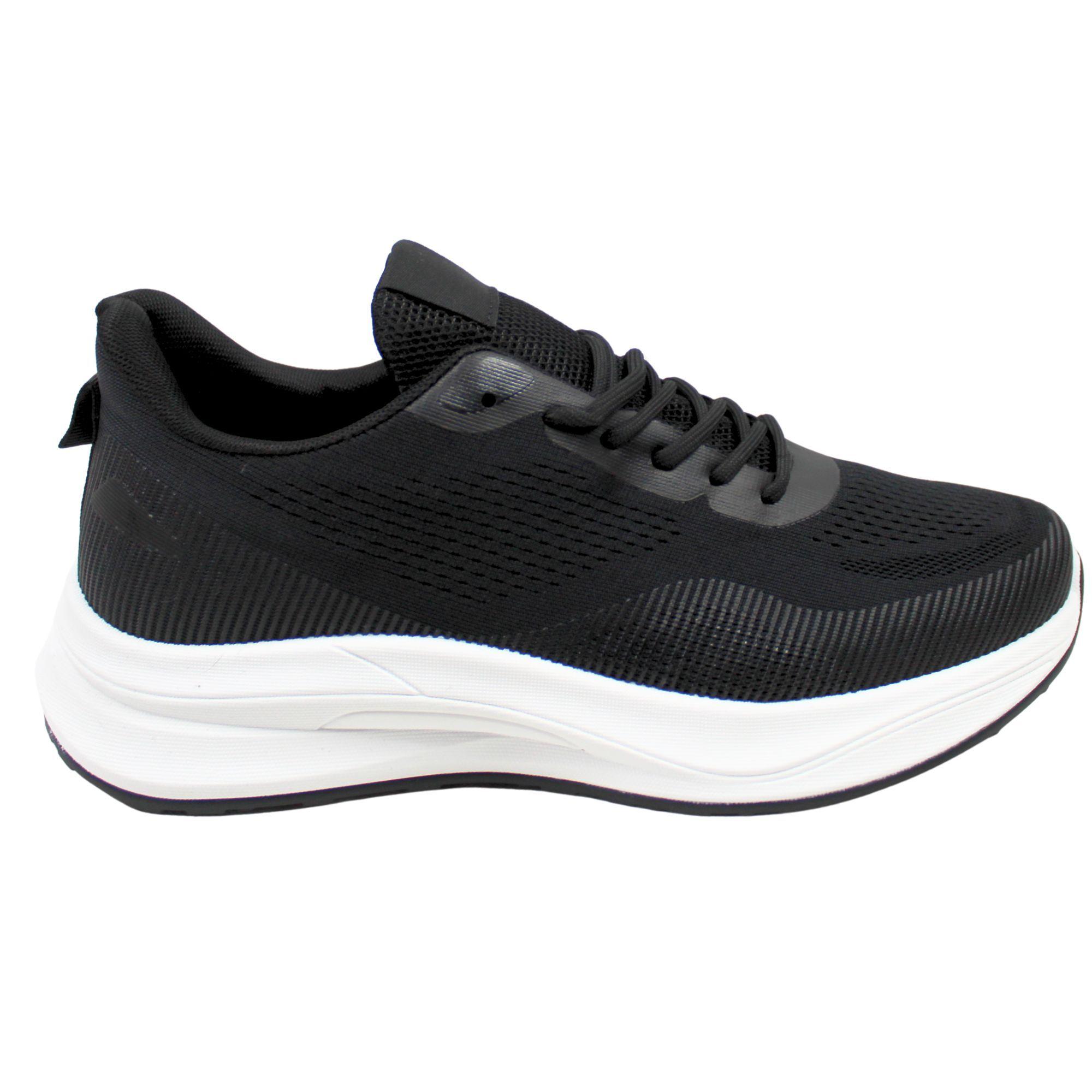 Zapatillas de Hombre con Suela Blanca PG5220 Negro-0