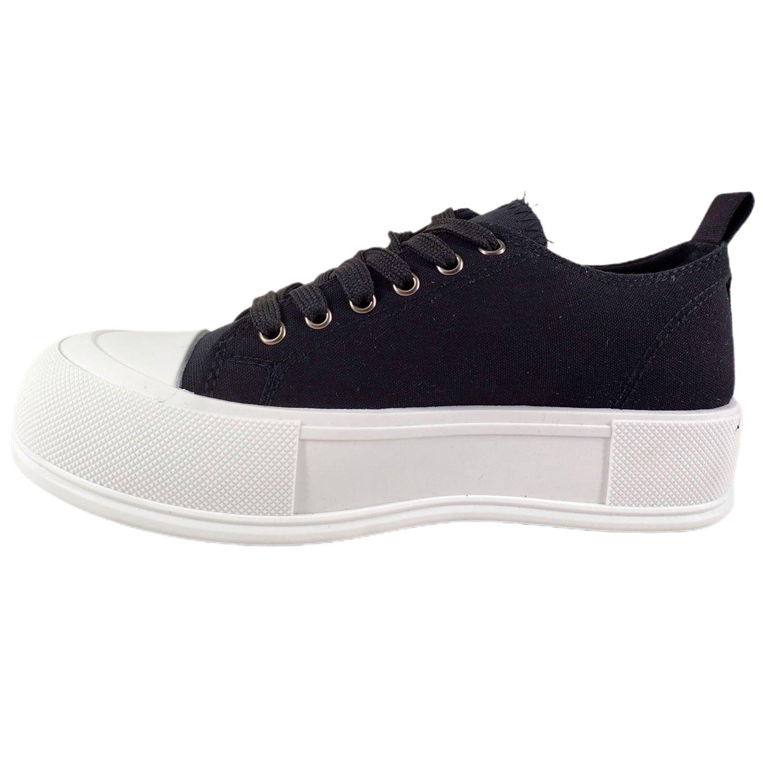 Zapatilla Urbana de Mujer Con Plataforma Negro-3