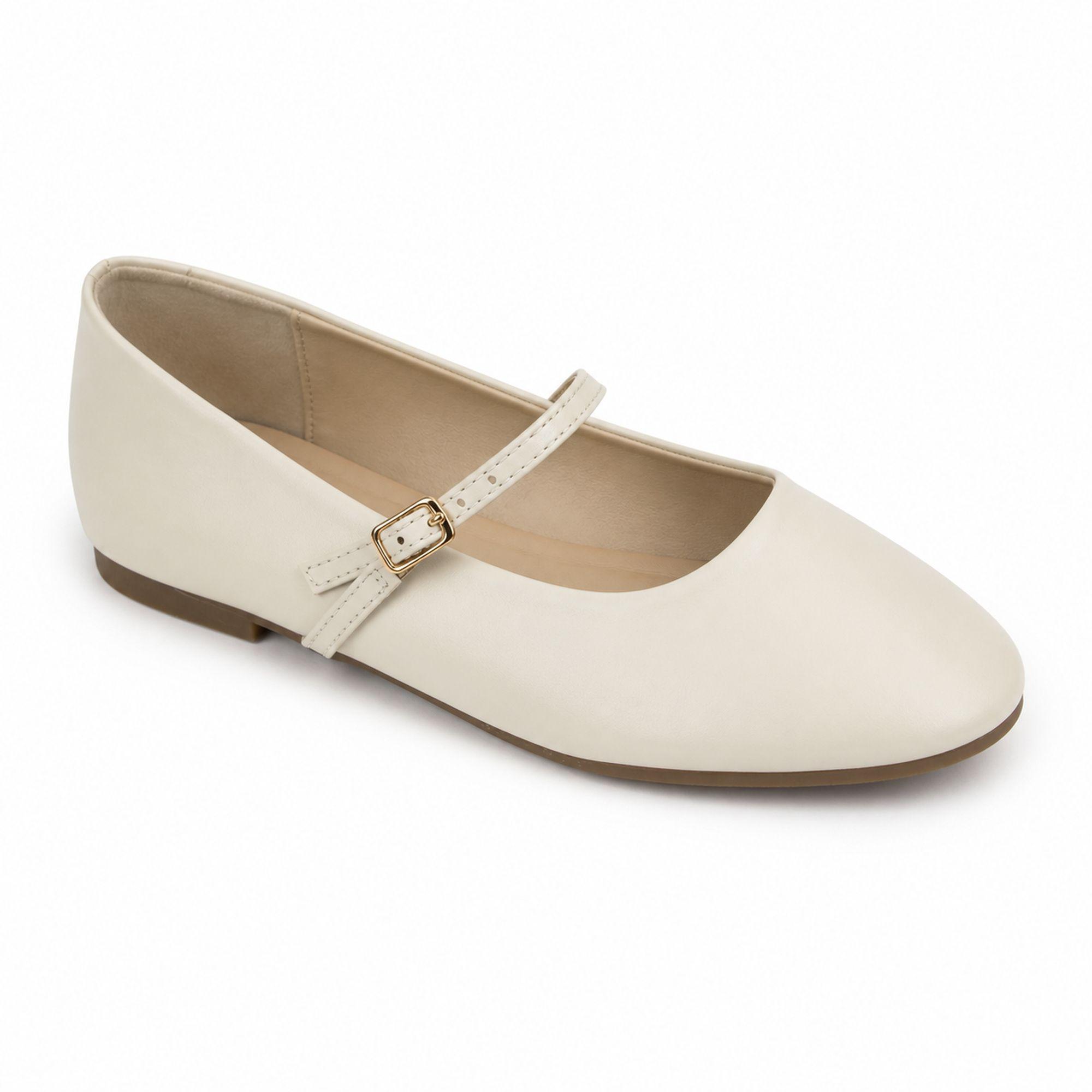 Ballerinas Mary Jane Mujer Negras con Hebilla Taco Bajo-7