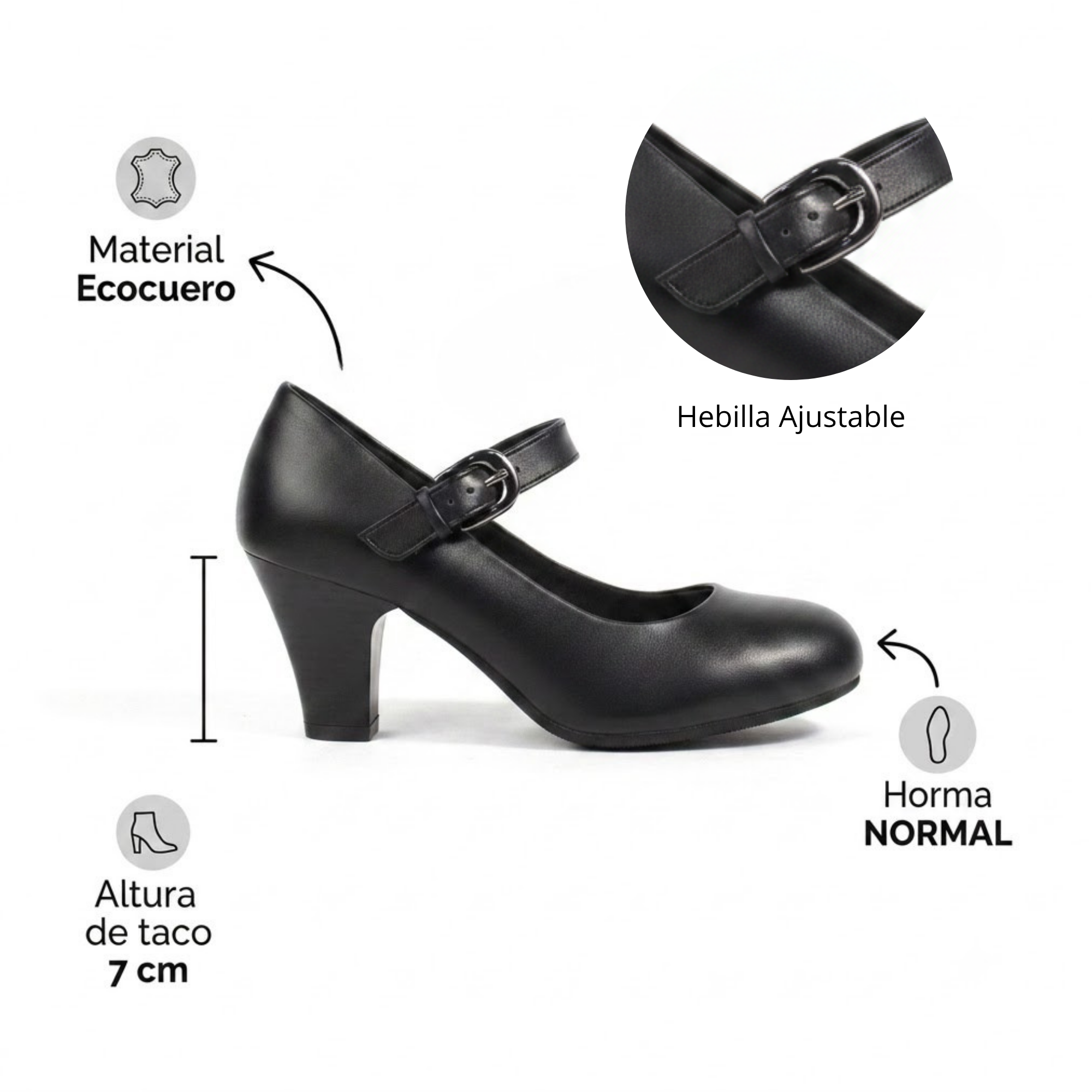 Zapato de Mujer Negro Matte-5