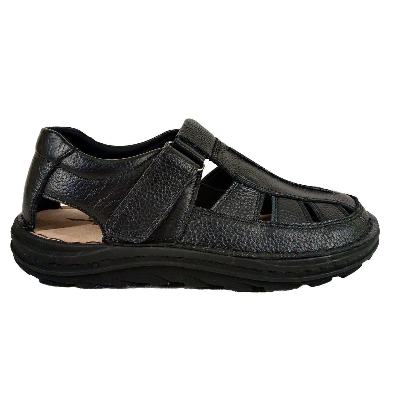 Sandalia de Cuero Hombre 202 Negro-1