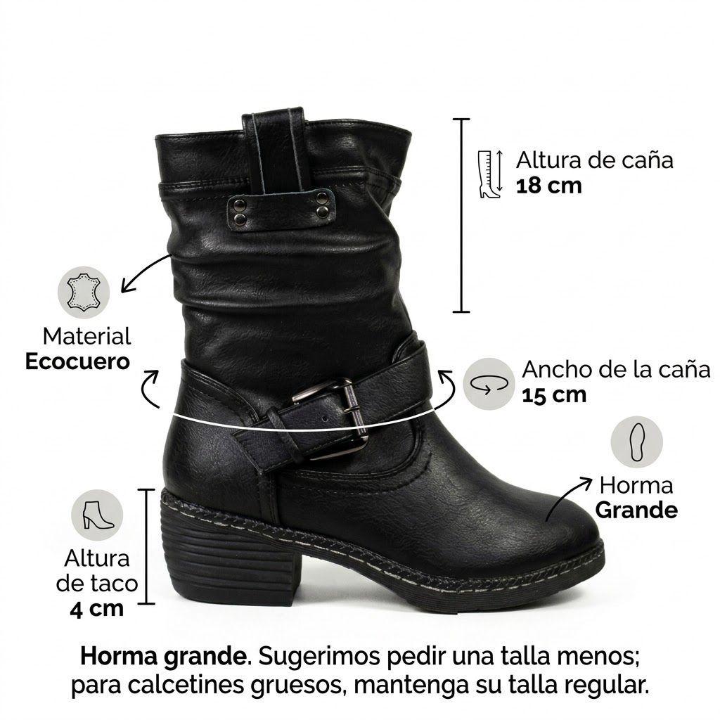 Botín Biker Taco Bajo L3500-1 Mujer-7