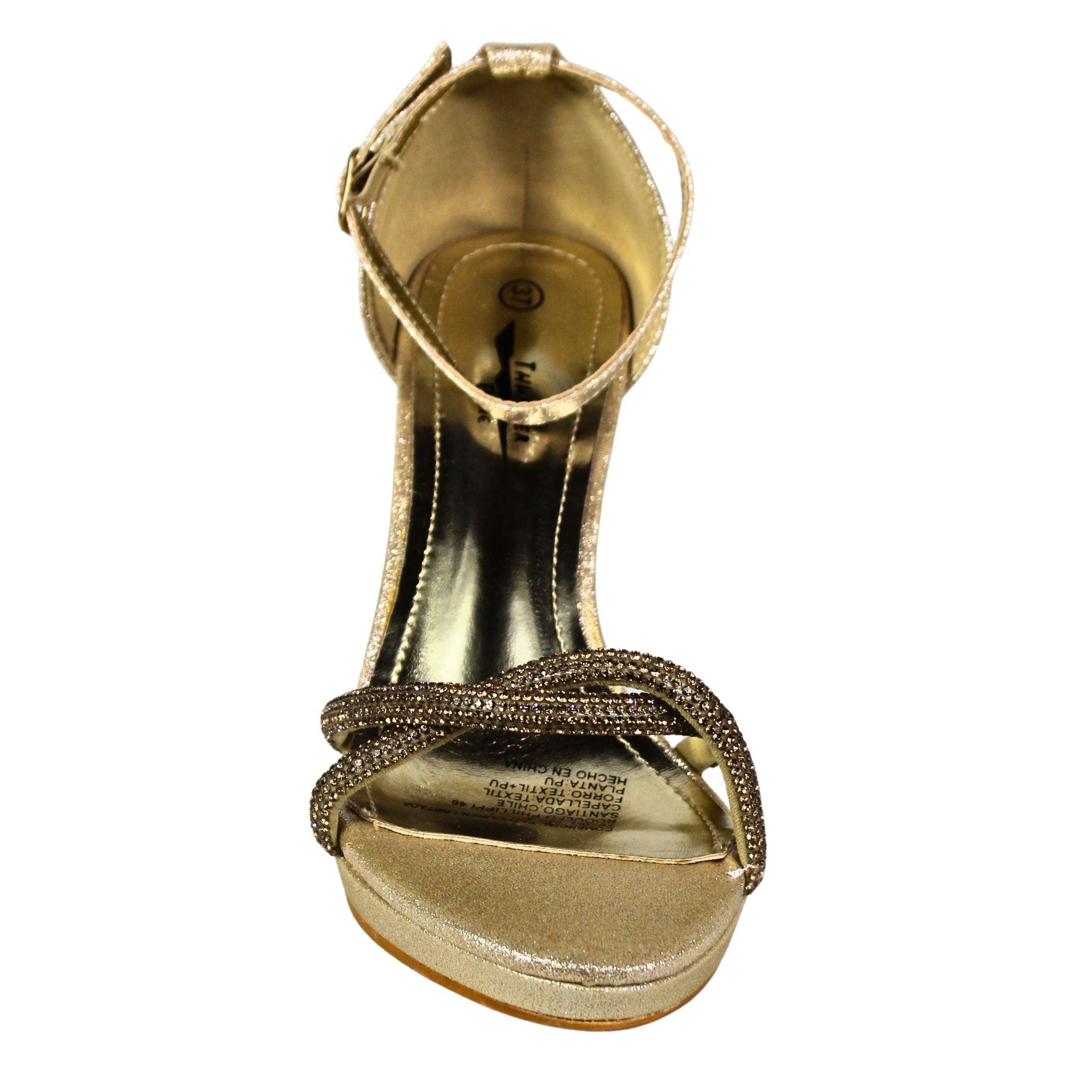 Sandalias de Fiesta Mujer con Tacón Alto 6570-59 Dorado-2