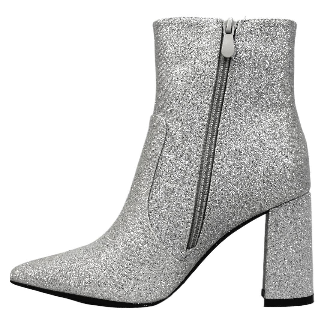 Botin Mujer Brillante Q-02  Plata Yassne-3
