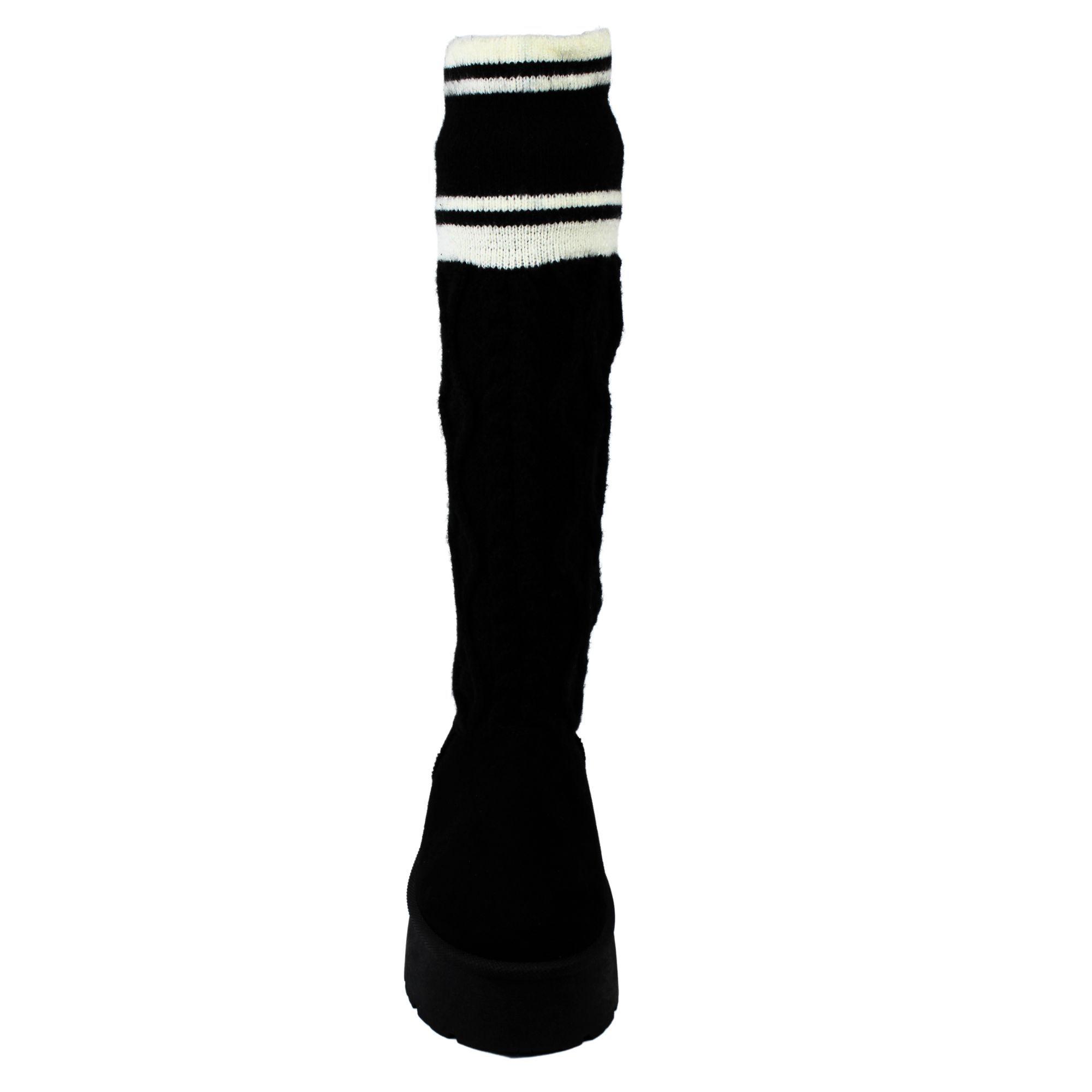Pantubota Mujer Urbana Plataforma Alta Caña Media Forrada Negro-3