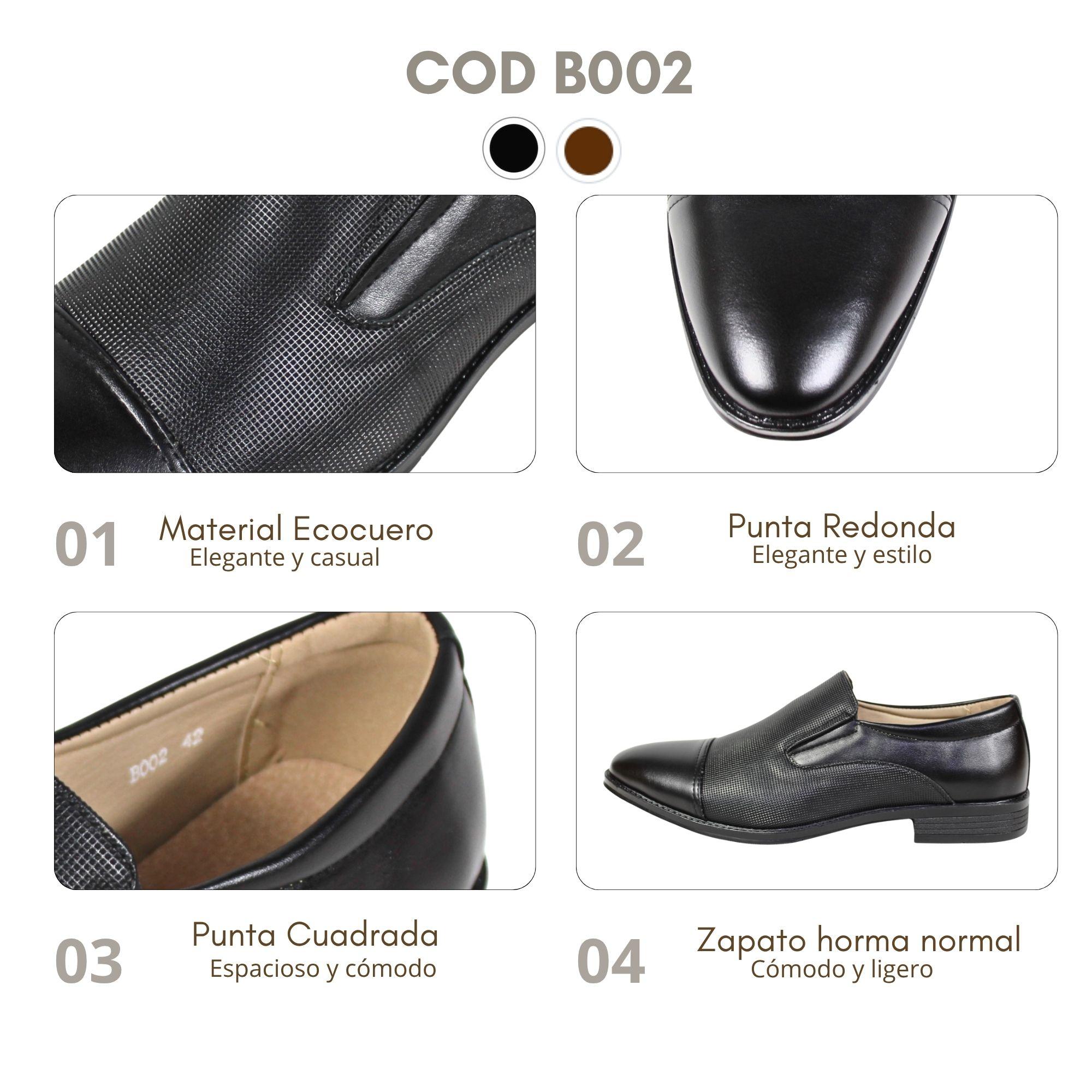 Zapato Mocasin de Vestir Slip-On B002 Café-4