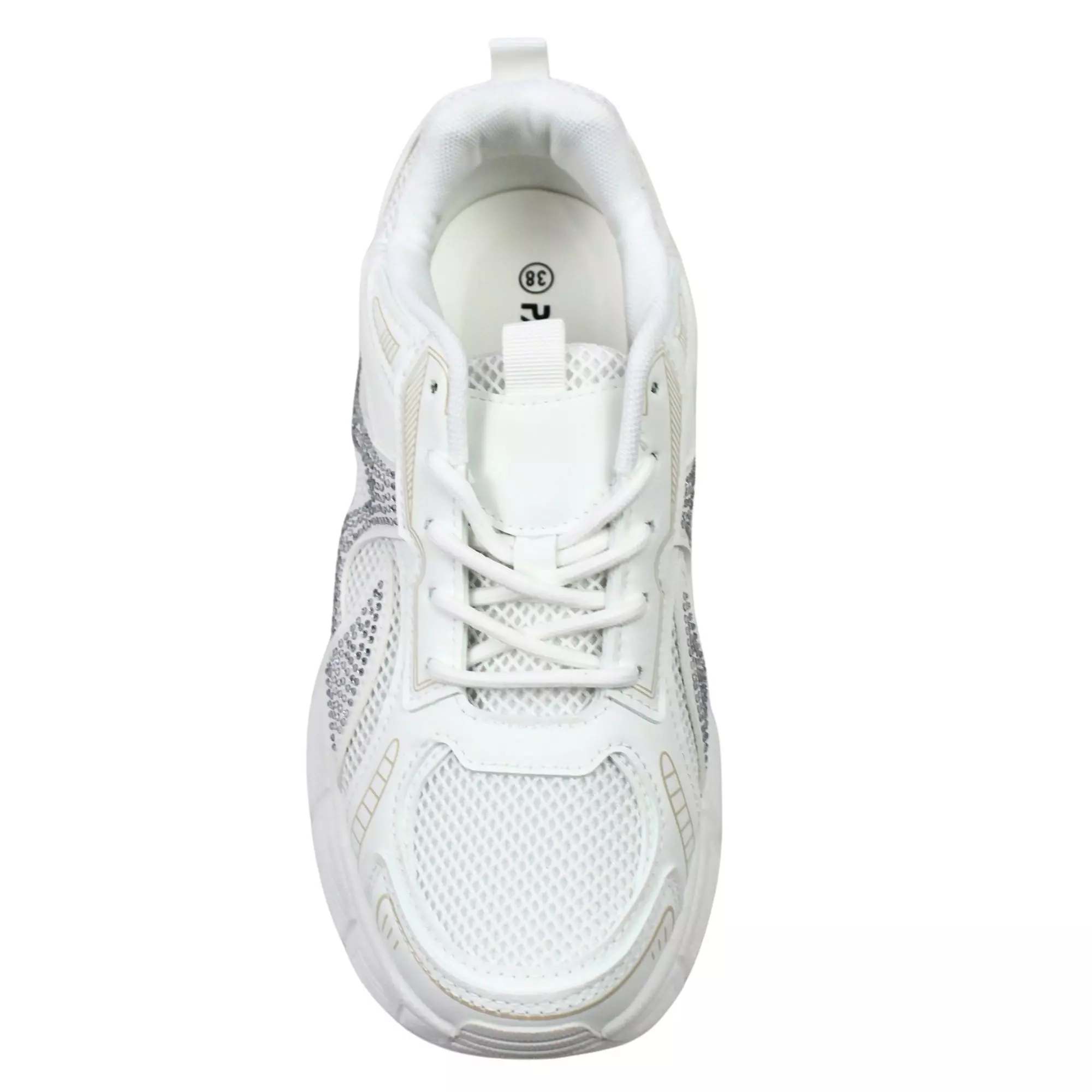Zapatillas Chunky de Mujer con Brillos PG5249 Blanco-2