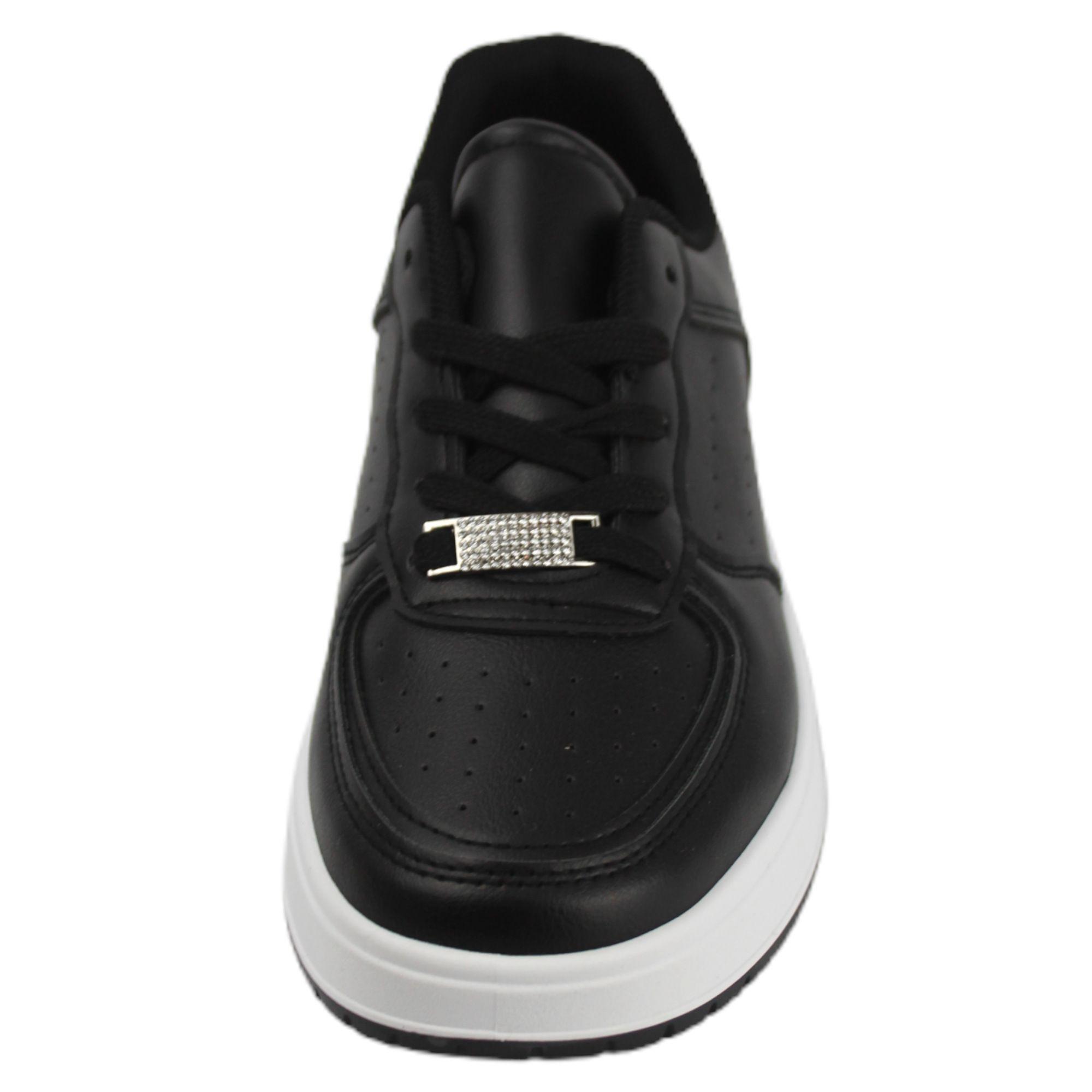 Zapatilla Urbana de Mujer con Plataforma TH3 Yassne Negro-2