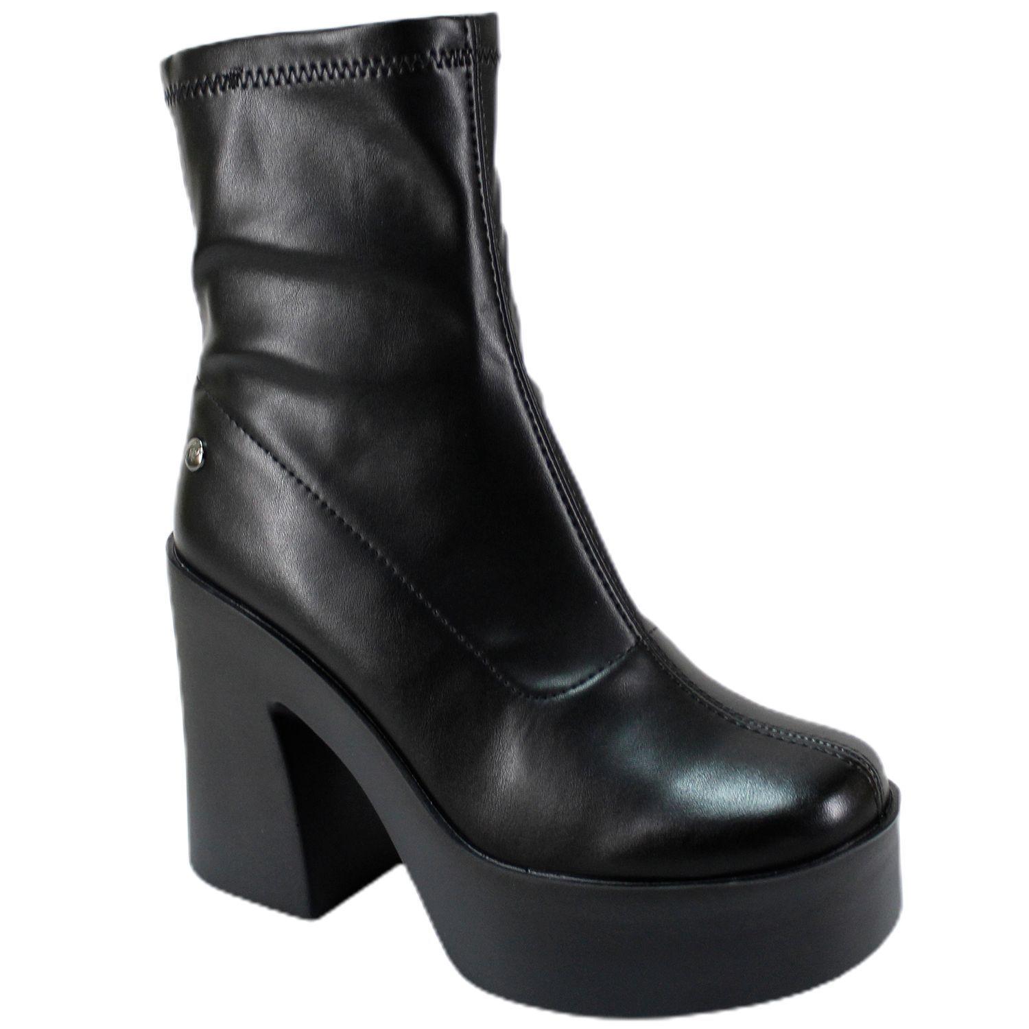 Botin De Mujer Taco Alto Y Plataforma 24 Yasna-0