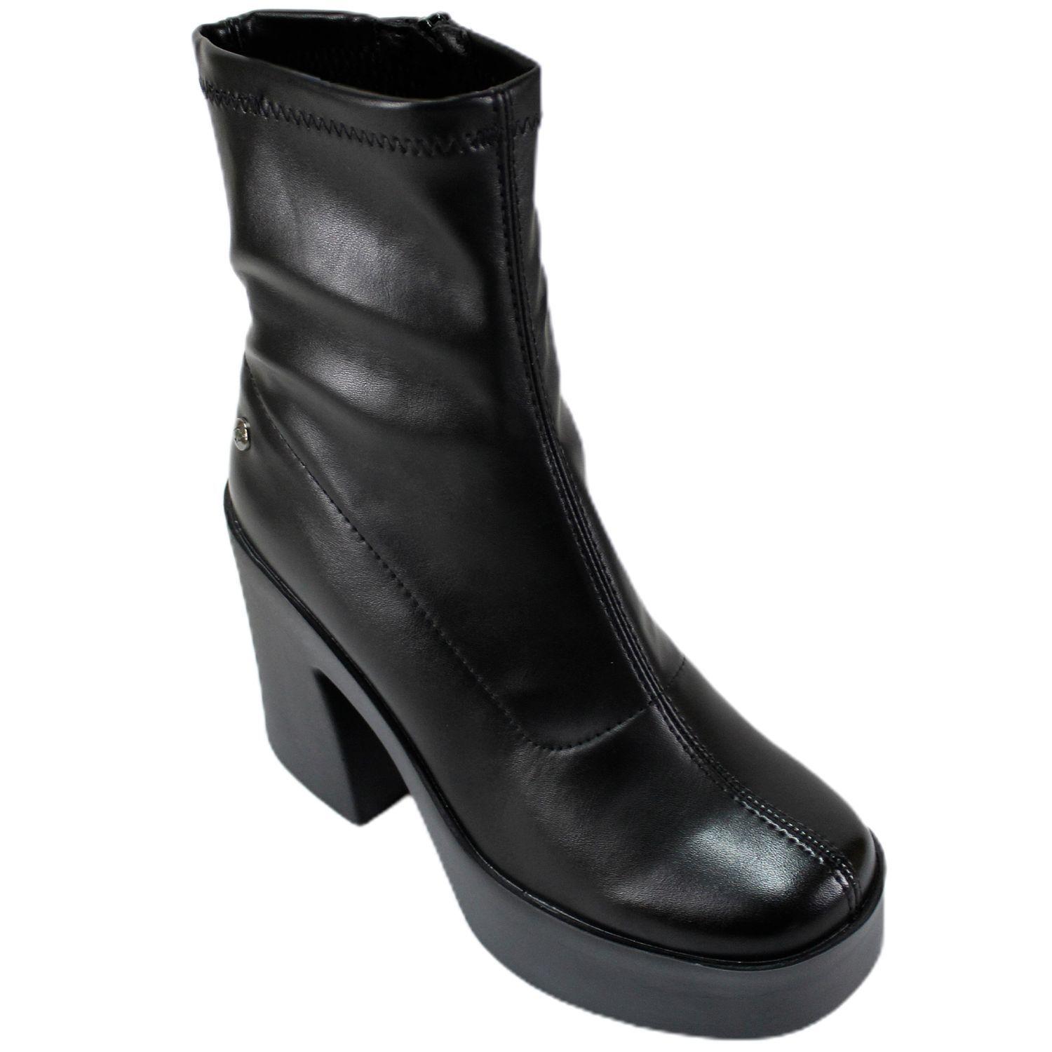 Botin De Mujer Taco Alto Y Plataforma 24 Yasna-1